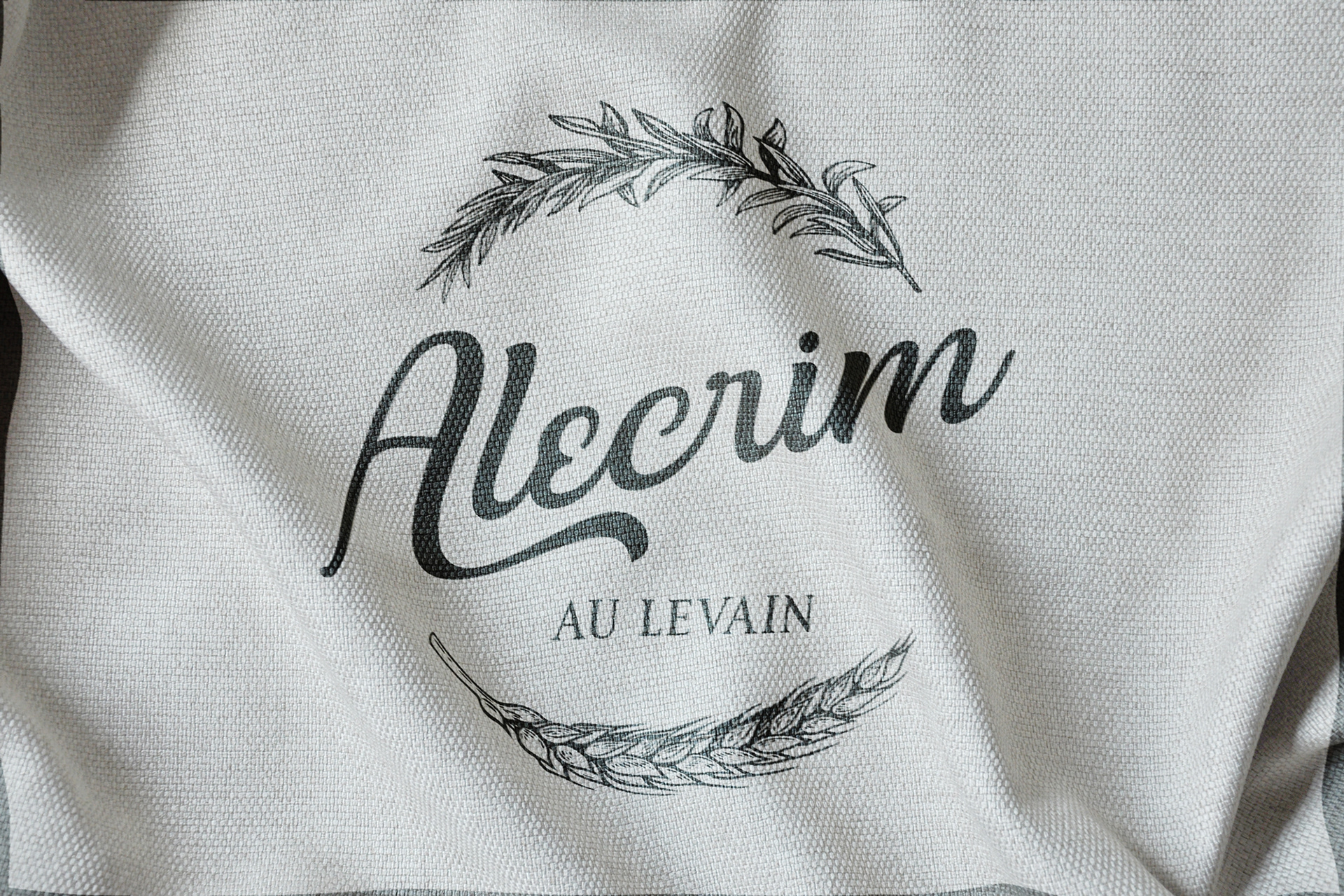 Image may contain: Logo Alecrim au Levain aplicação sacola.