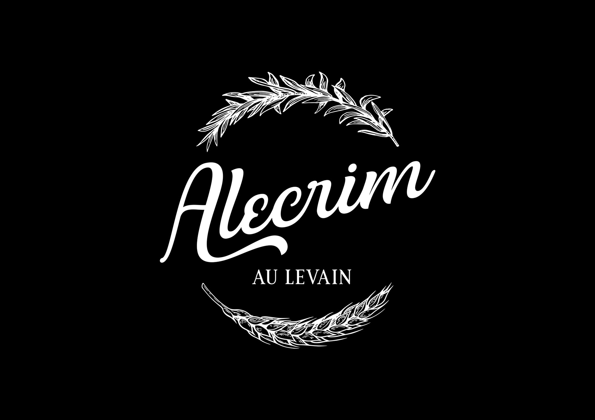 Image may contain: Logo Alecrim au Levain negativo.