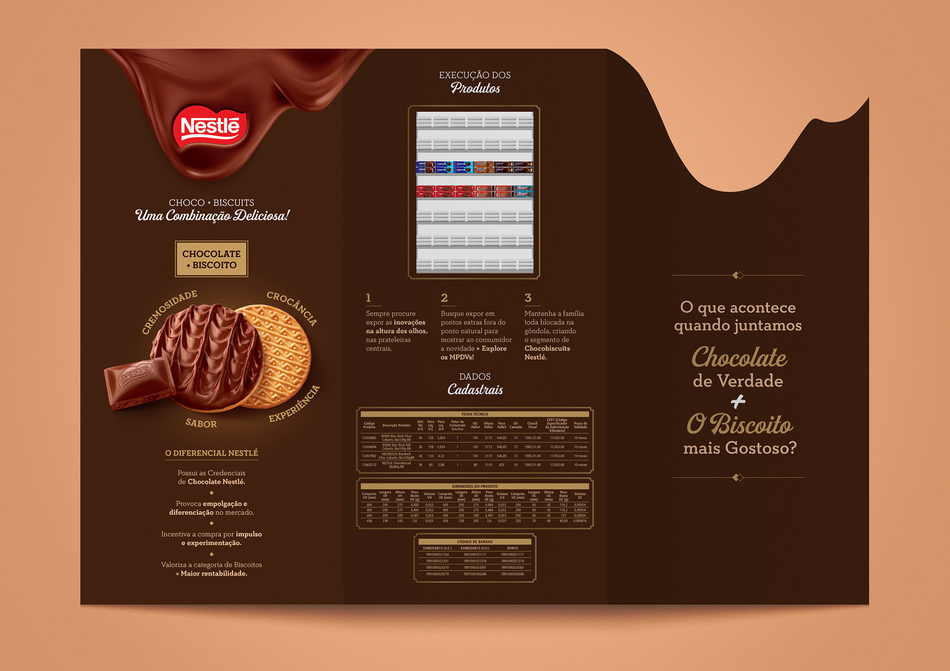 Image may contain: Broadside Biscoitos Nestlé aberto frente.