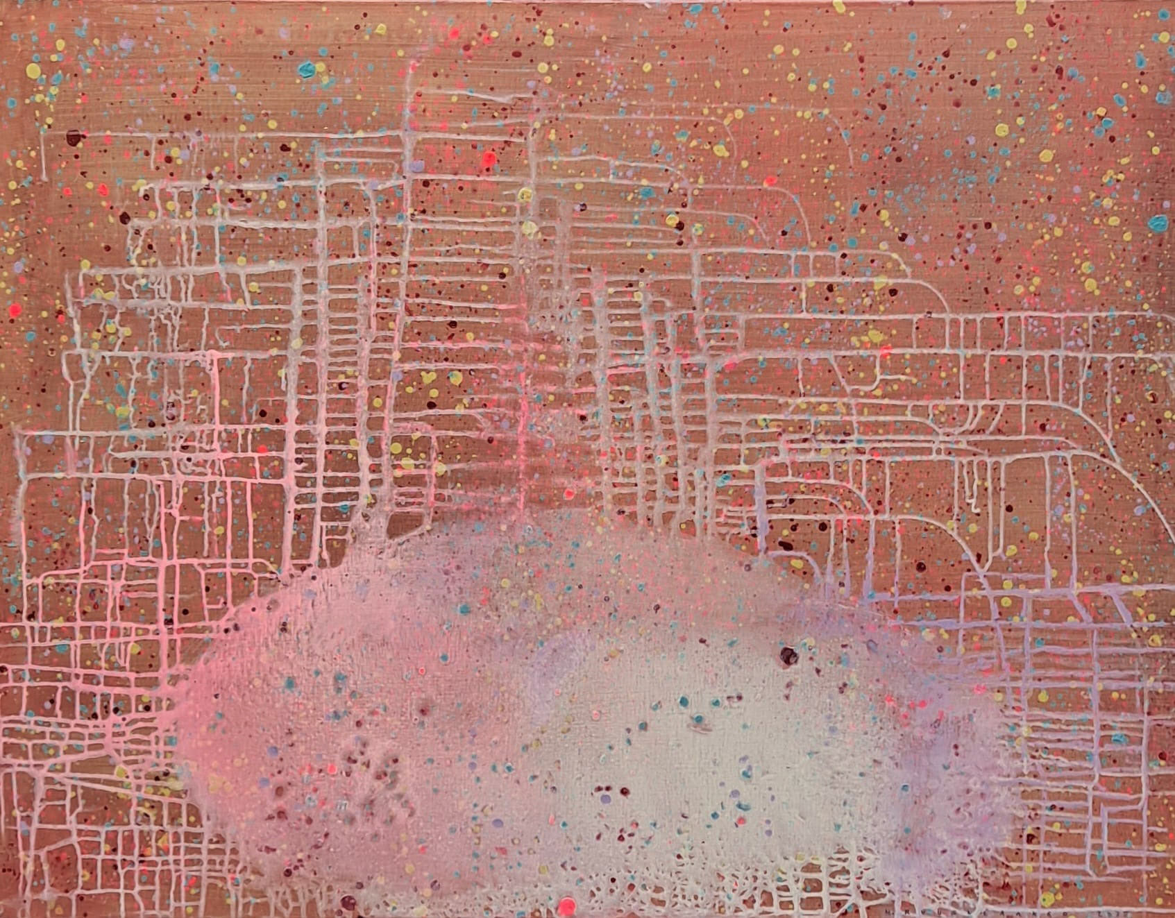 Avaruuspölyä 5, Stardust, 100x130cm, akryyli, kanvas, 2022