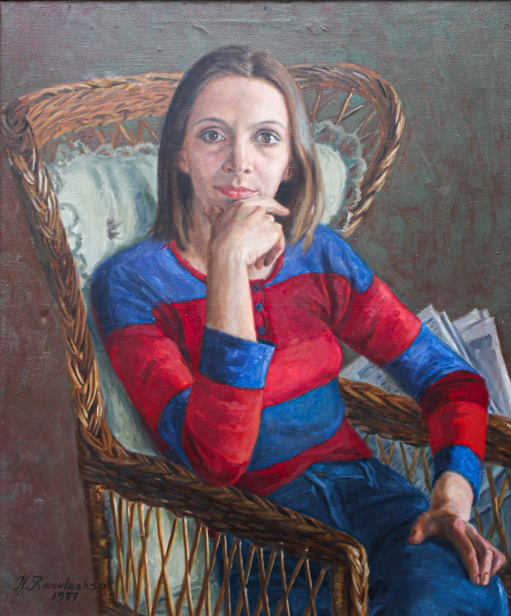 Outin muotokuva, öljy, 70x85cm,1975, Outi´s potrait, oil,70x85cm, 1975