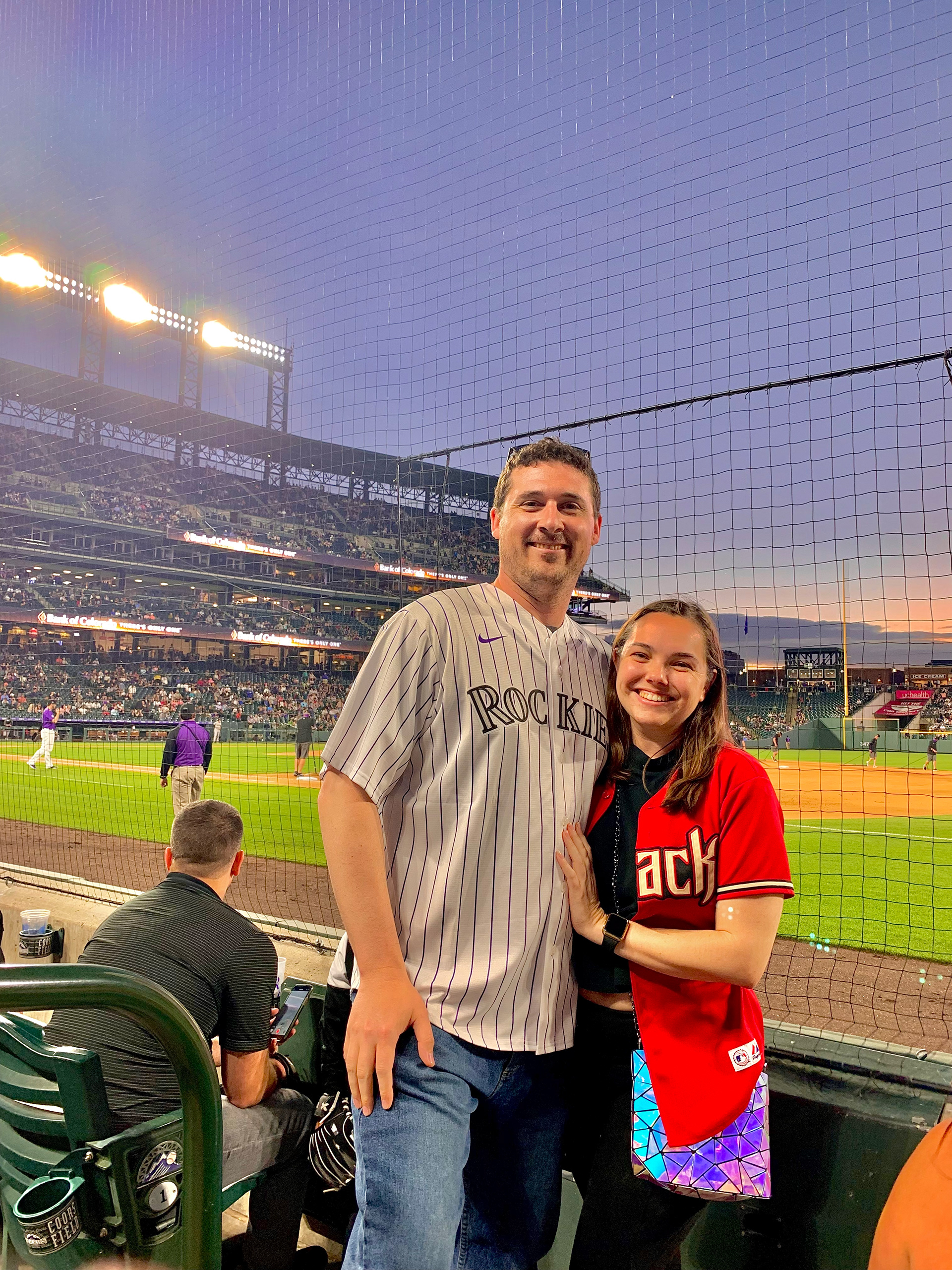 Mary is a BIG sports fan. Her and her husband attend lots of sporting events.