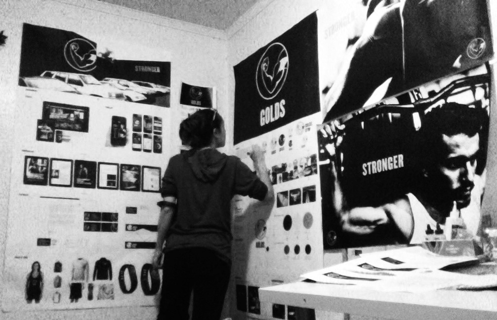Mary working on a Gold's Gym Rebrand
