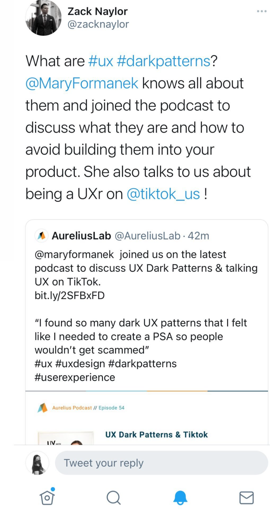 A promotion for Mary's appearance on the Aurelius podcast.