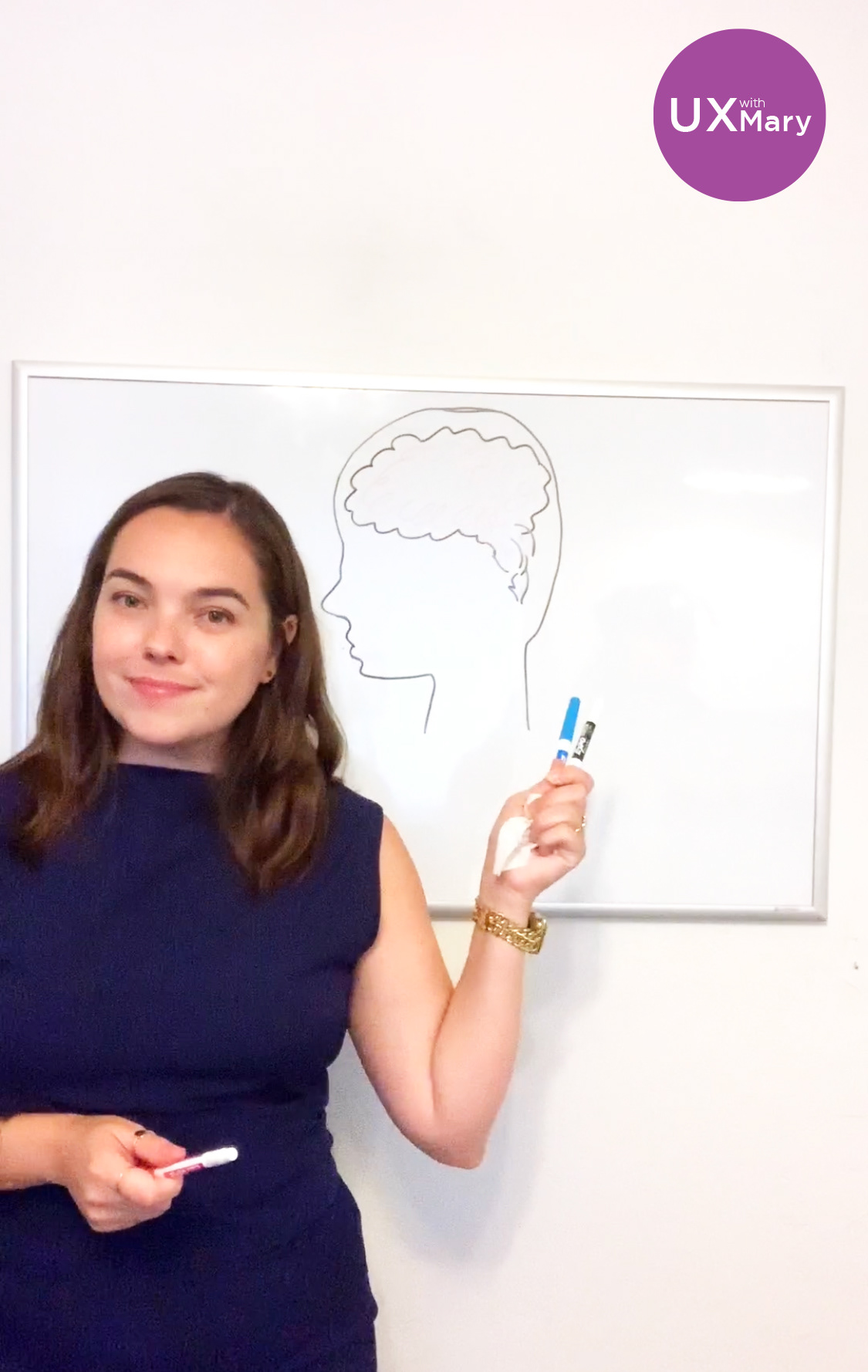 Mary explaining cognitive load on her TikTok channel; UX with Mary
