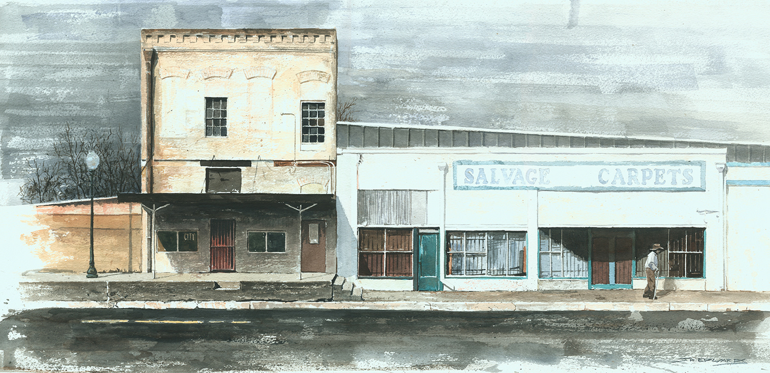 ELM Avenue 28"x14" Watercolor on Paper