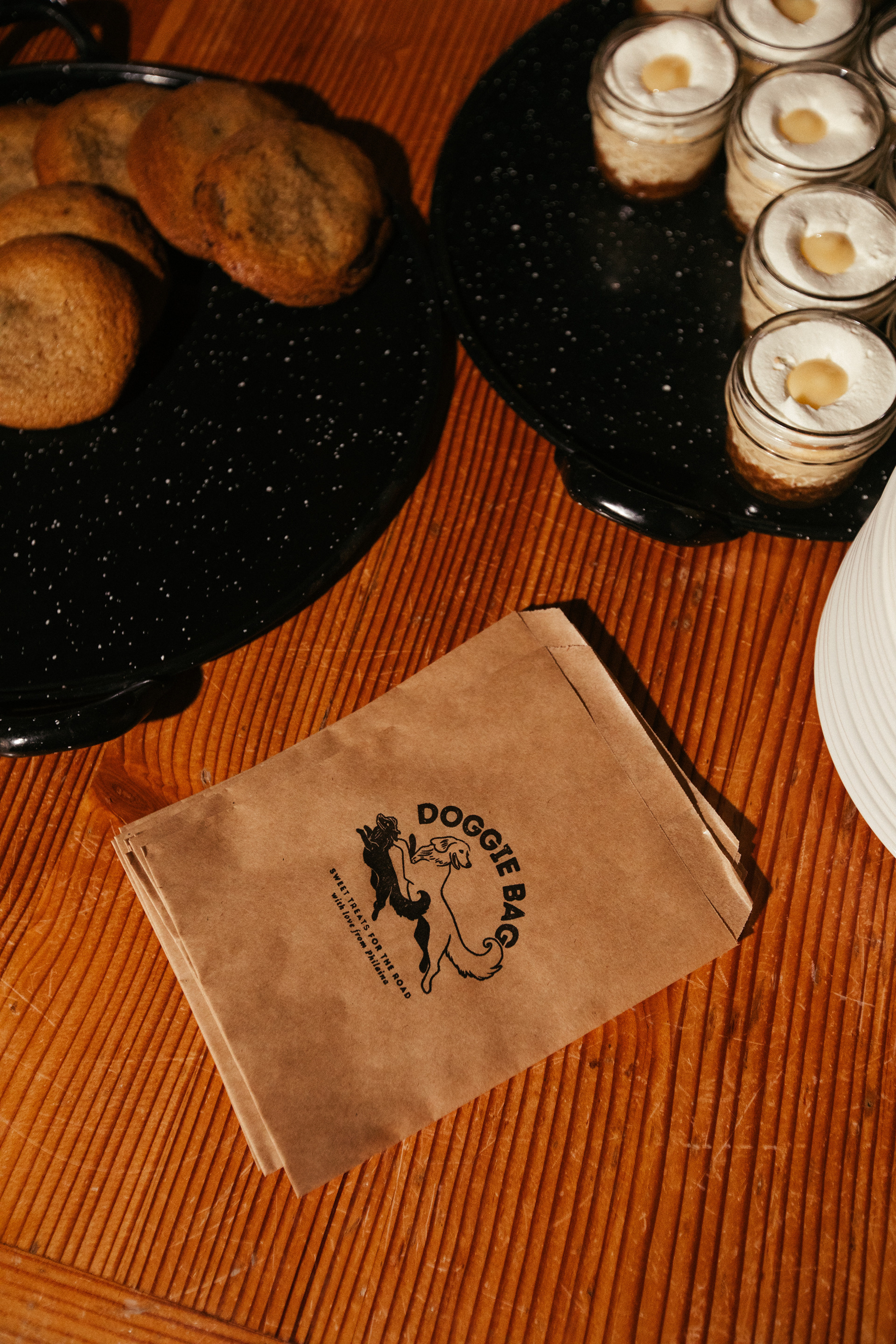 I hand-stamped these takeaway bags for a personalized touch