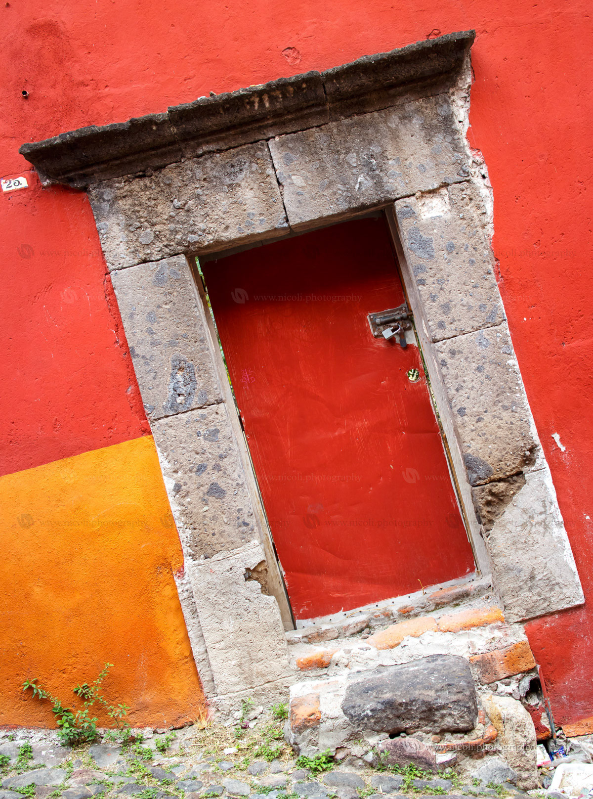 House detail in historic town of San Miguel de Allende, Guanajuato, Mexico.