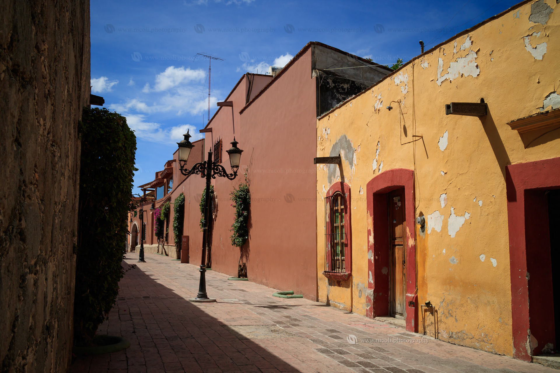 Street at Tequisquiapan town, Queretaro, Mexico.