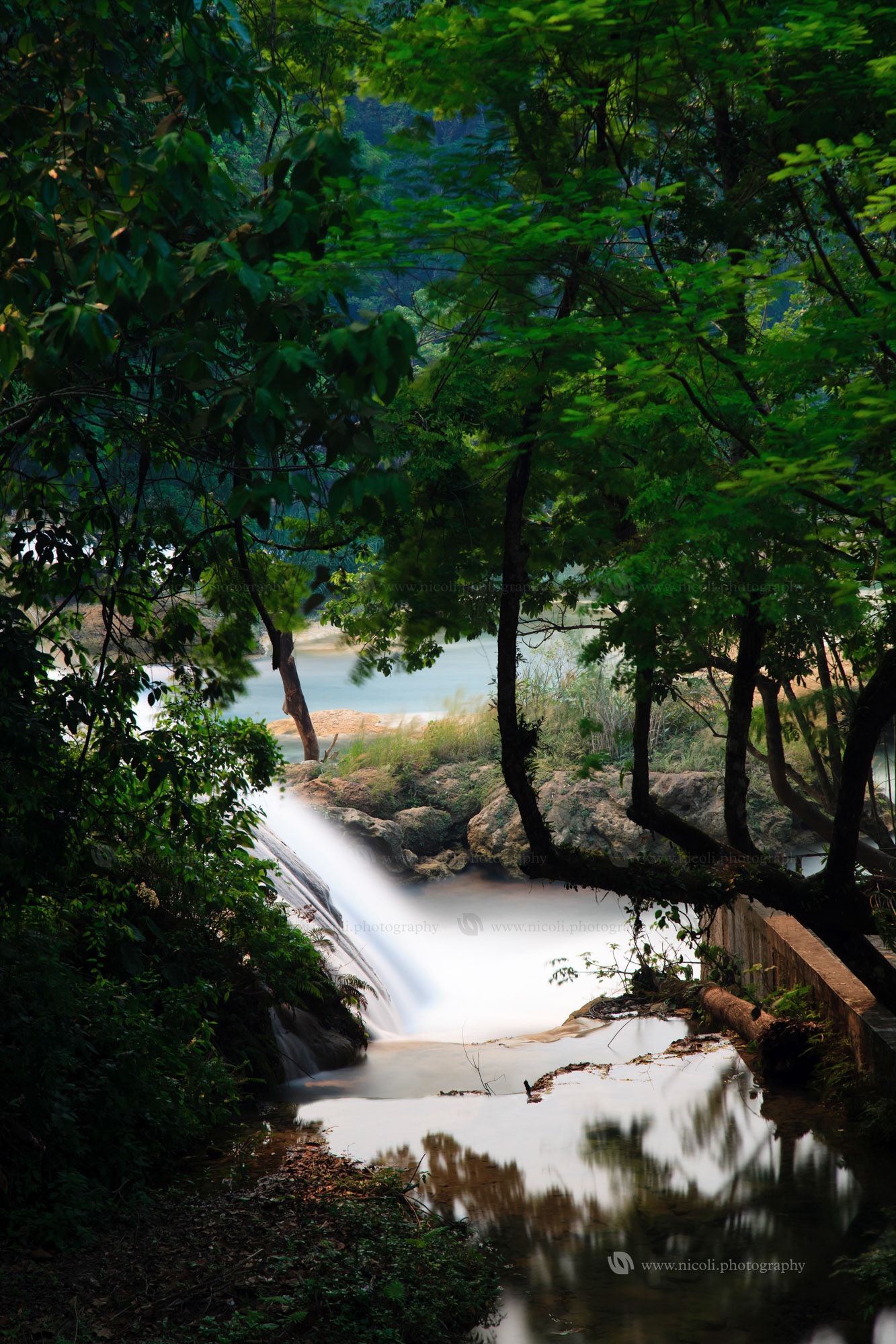 Palenque Chiapas Waterfall. Agua Azul Waterfalls.