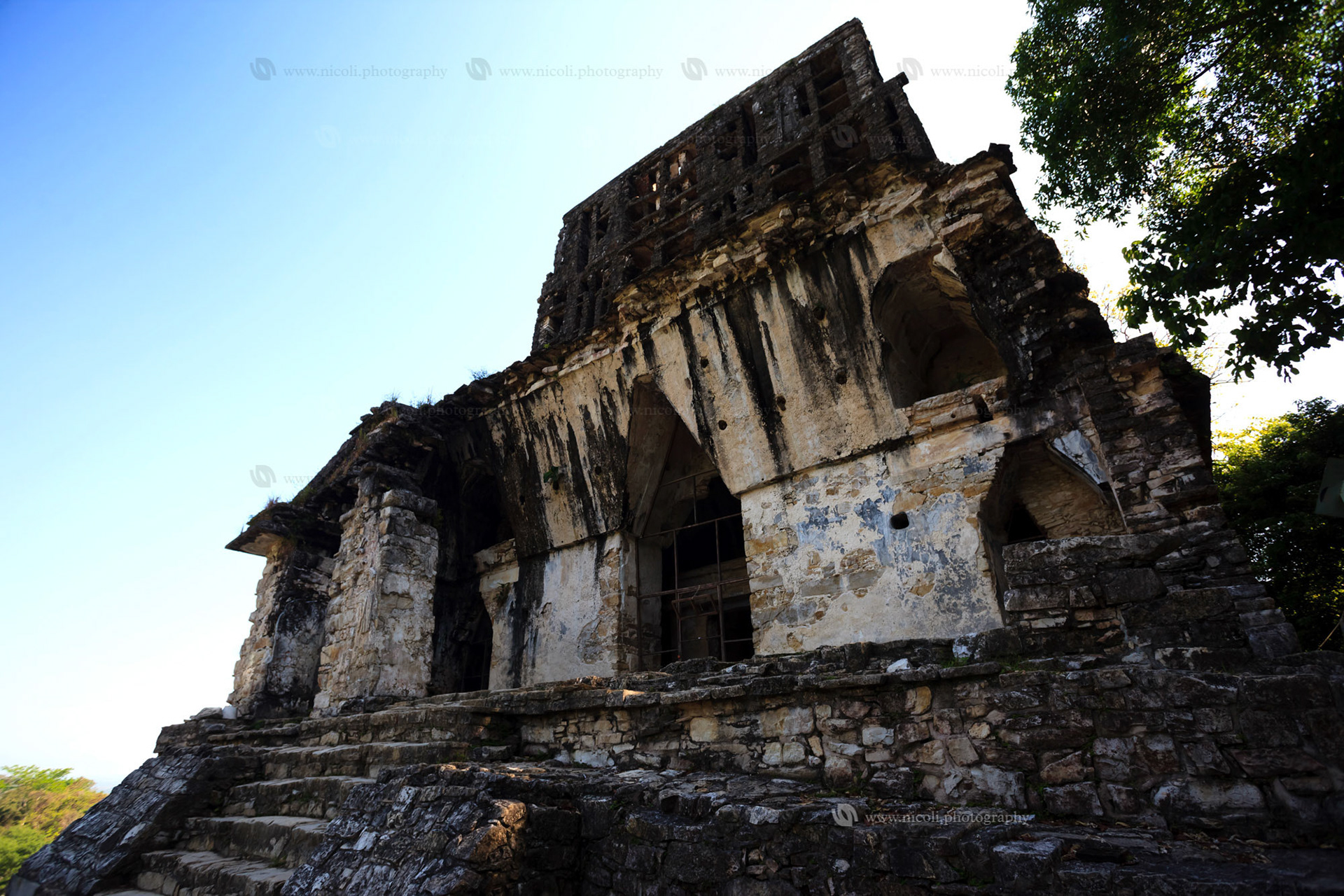 Ancient ruins in the Mayan city of Palenque Chiapas, Mexico. Kan B'ahlam II