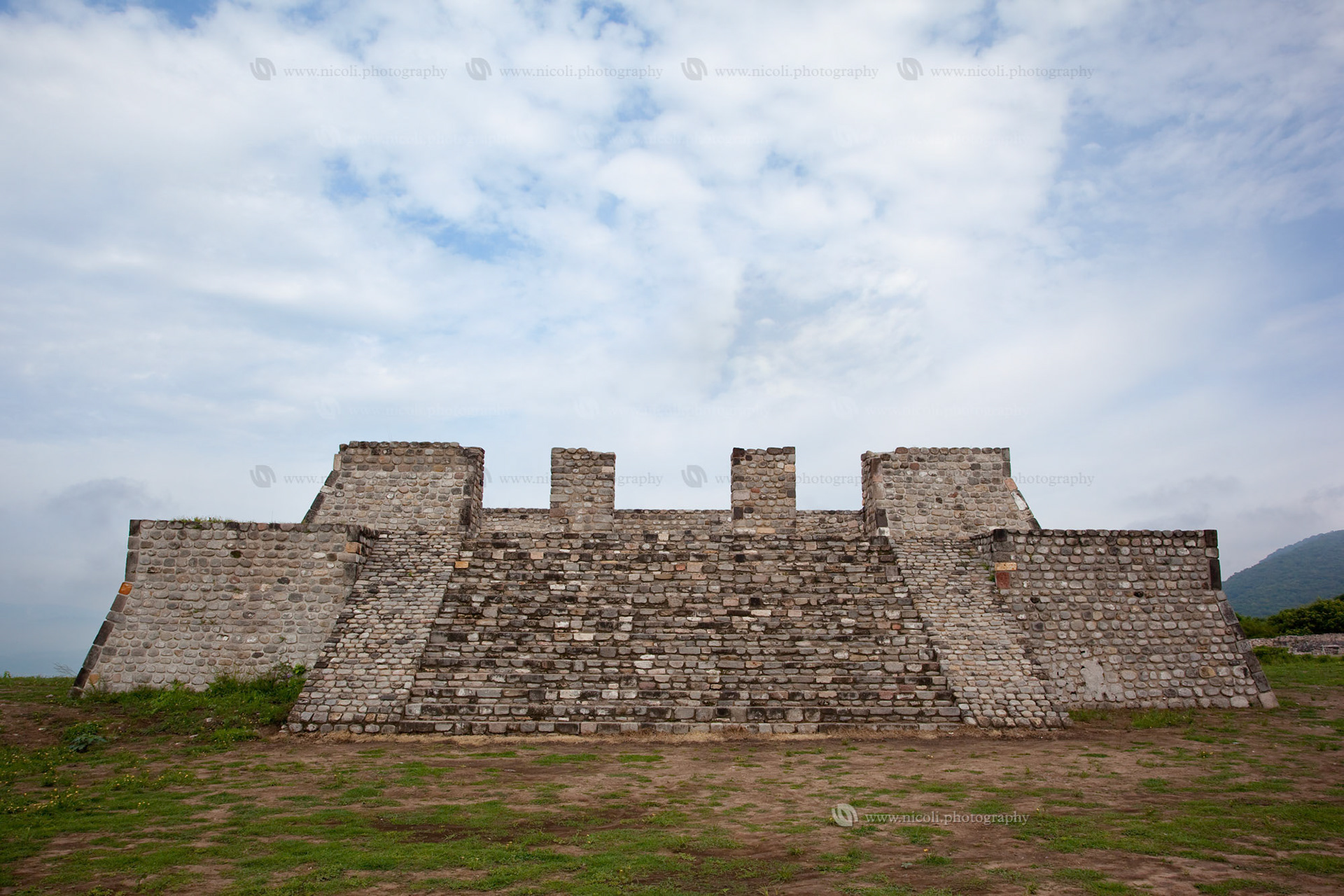Two Glifos Plaza in Xochicalco. UNESCO World Heritage Site