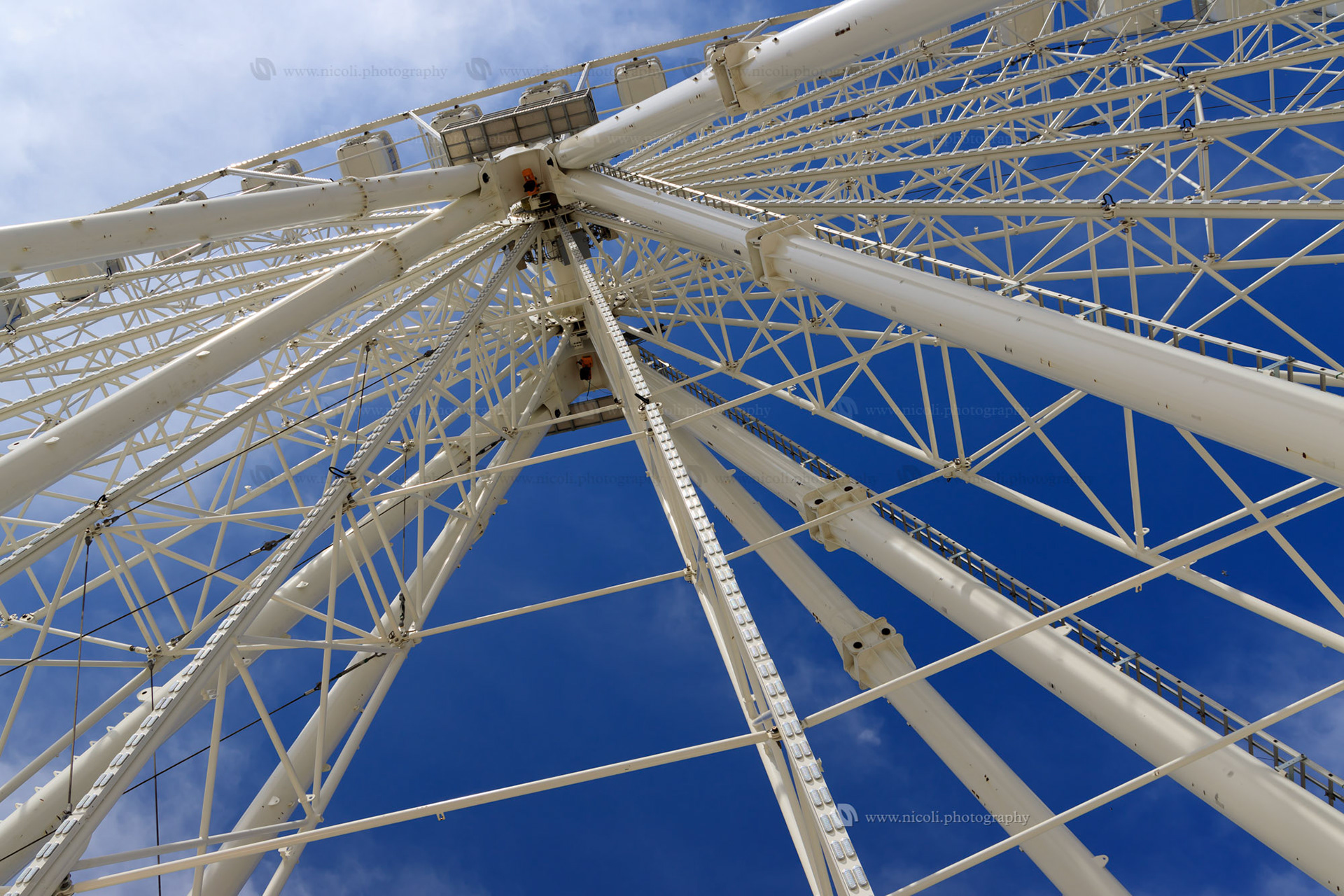 Ferris wheel in the old harbor of Marseille, France.