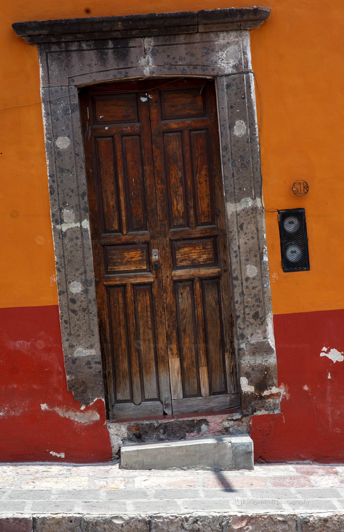 House detail in historic town of San Miguel de Allende, Guanajuato, Mexico.
