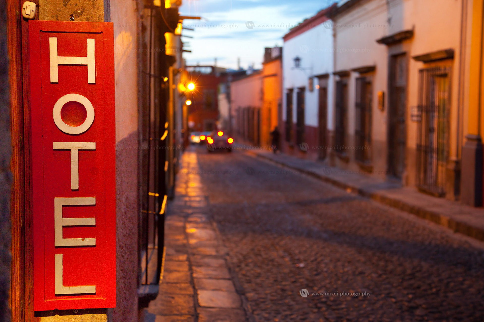 San Miguel de Allende Street at dawn