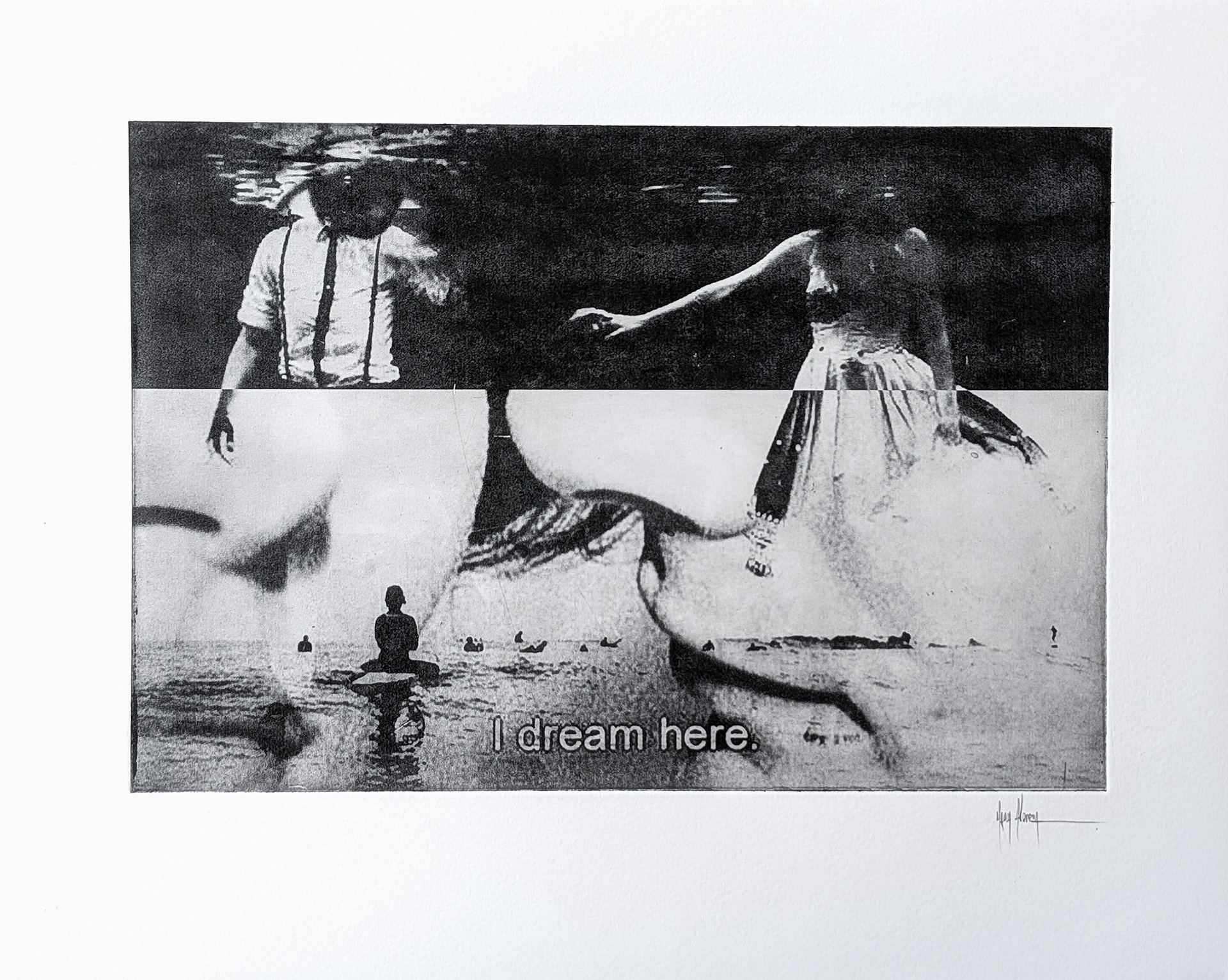 I dream here. Photoetching on paper 300 gsm. 37 x 30 (28.5 x 19.5 cm)