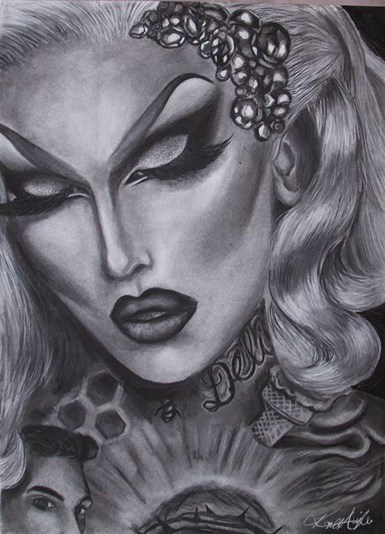 Womxn, 2015 charcoal on maidstone