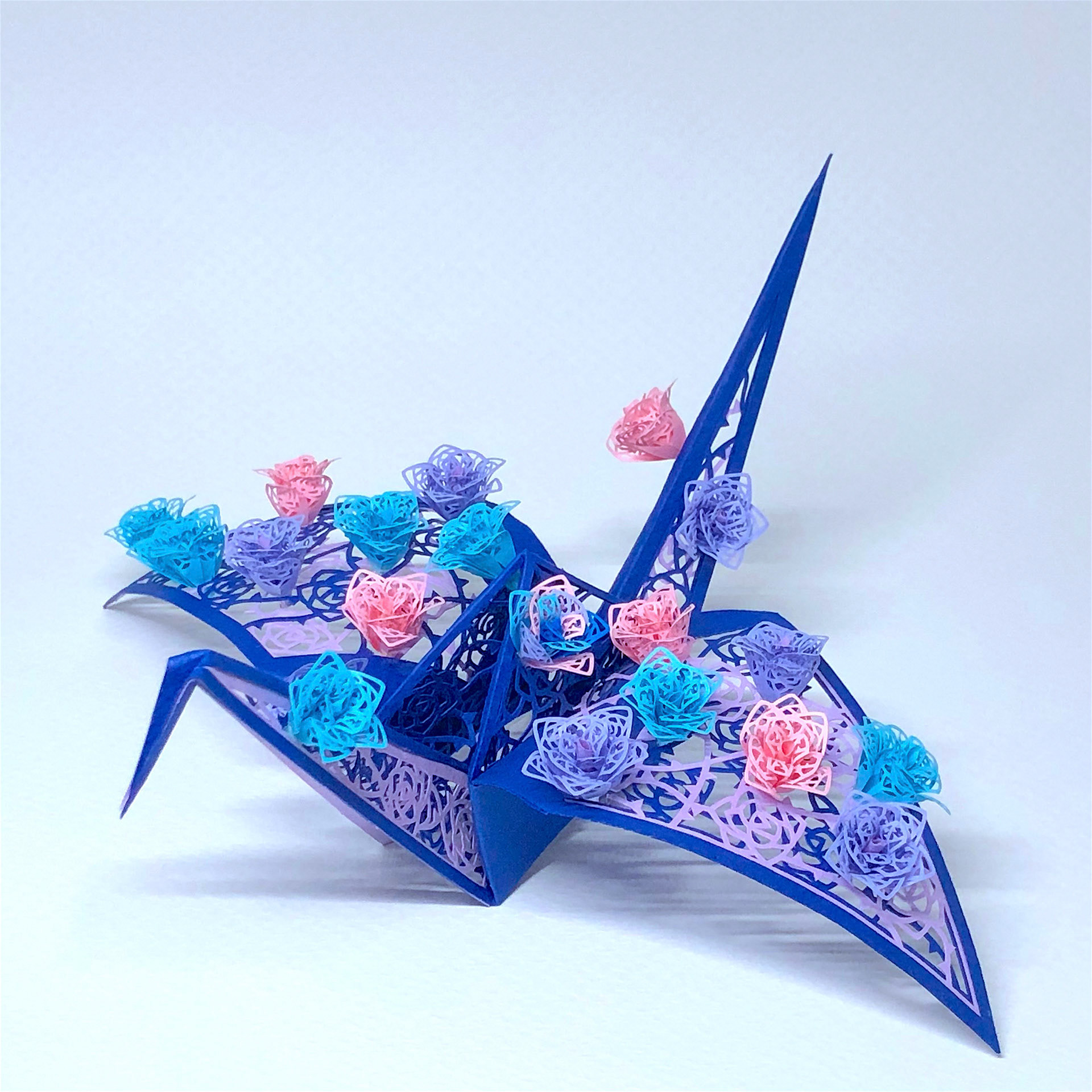 鶴の花束(バラ)