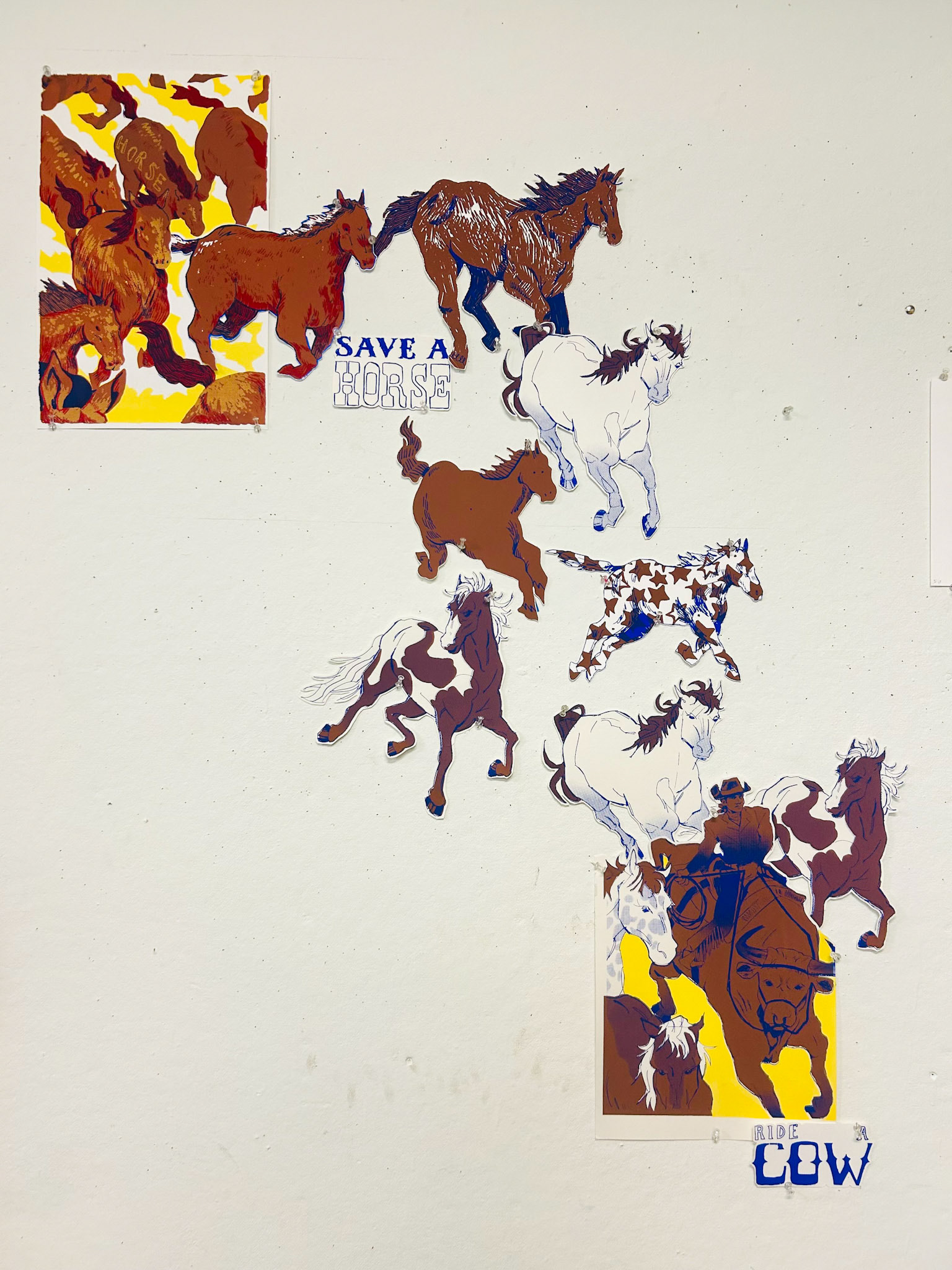 UArts spring 2024, three color screenprint in collaboration with Ava Mathis