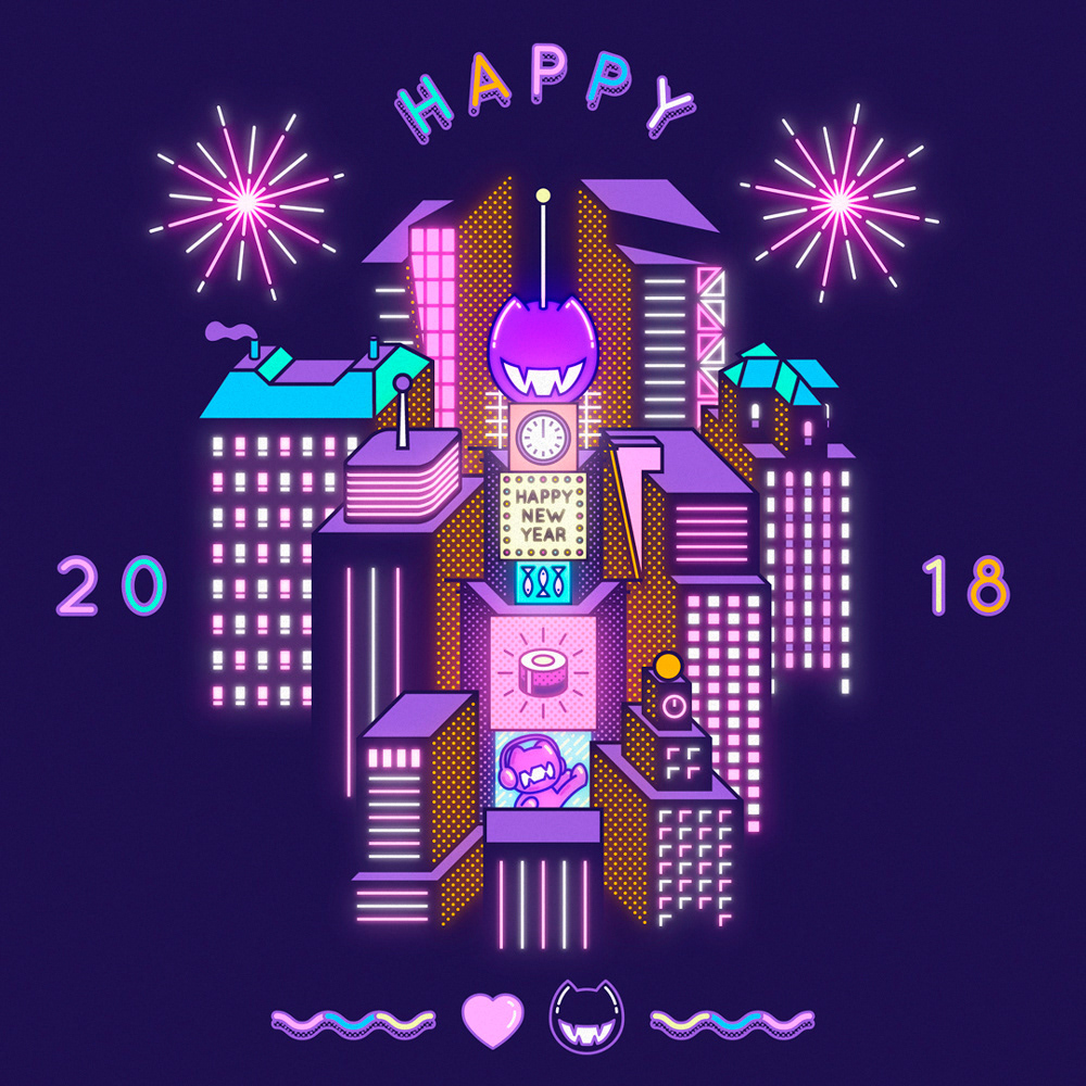 Monstercat New Years cityscape