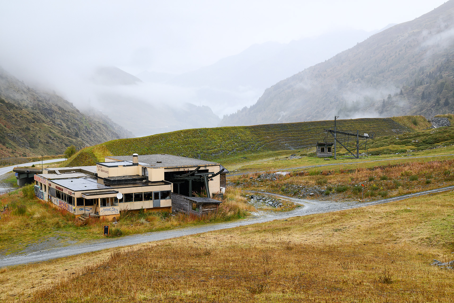 Bourg-Saint-Bernard near tunnel entrance (CH)