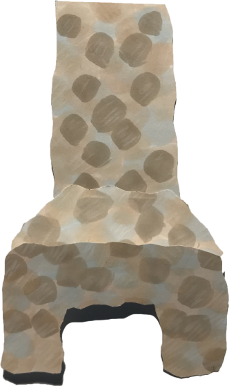 A single sheet of paper folded to make the fireplace