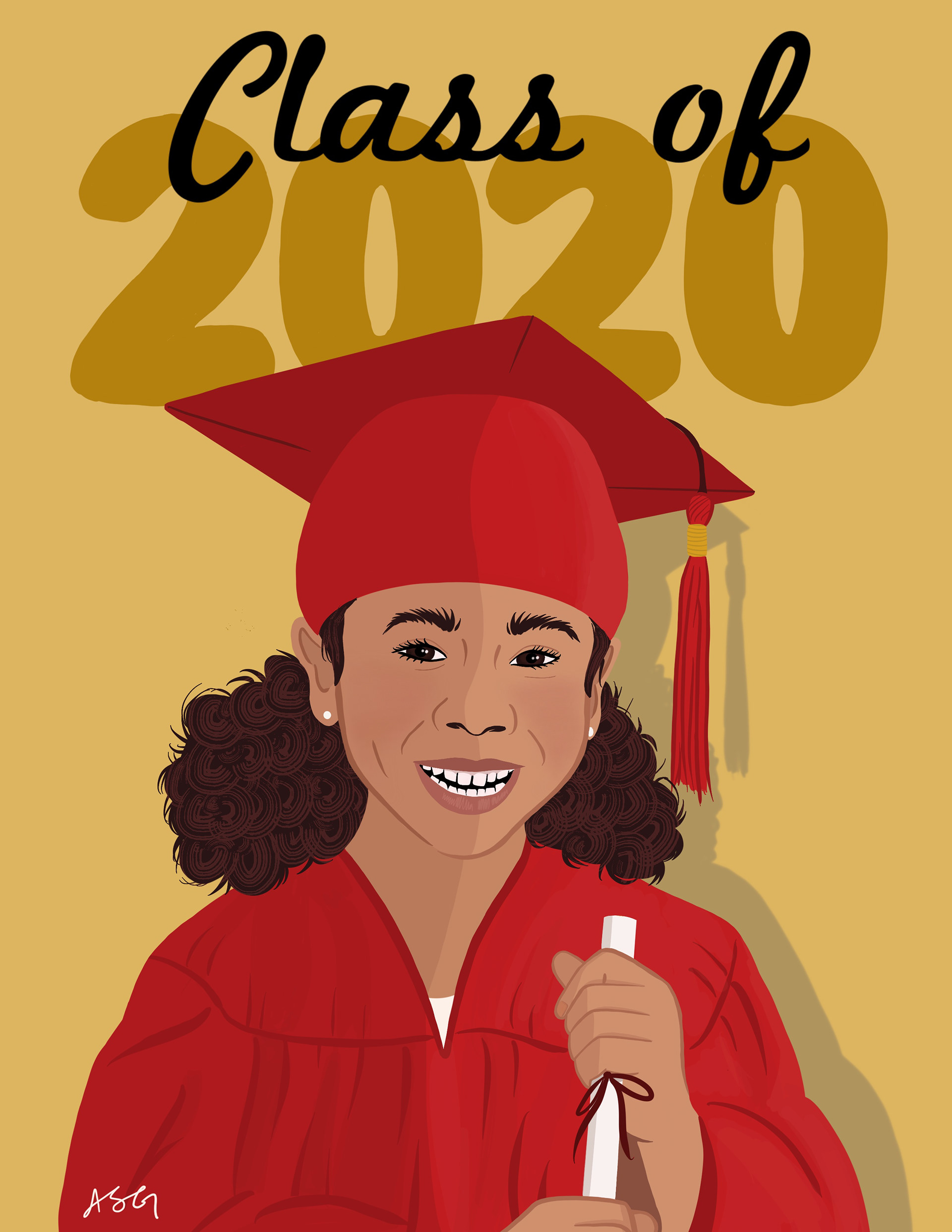 Digital Grad Portrait (Procreate)
