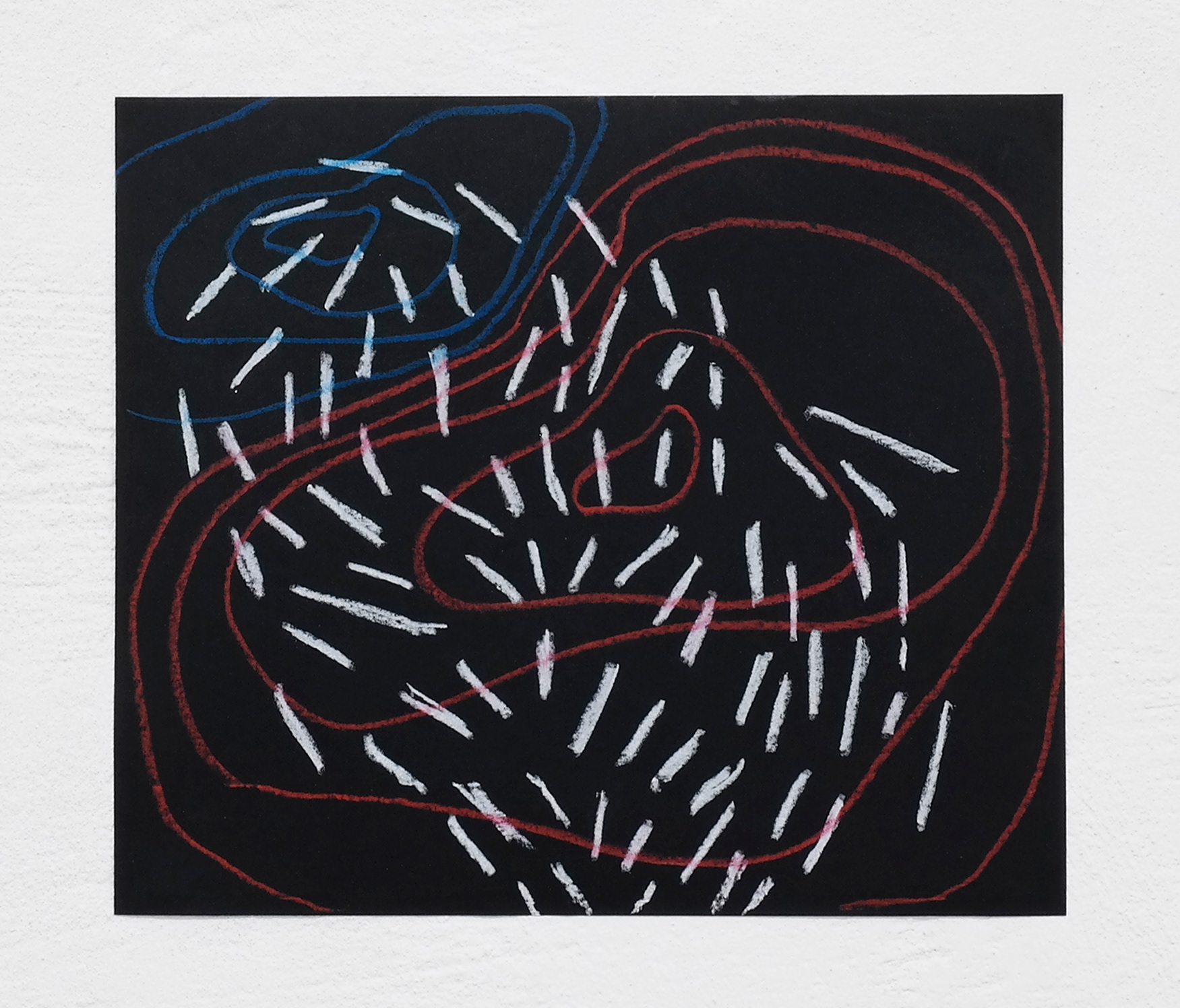 Studie 1 (Study 1),30 x 35 cm, Lumber crayon on black paper