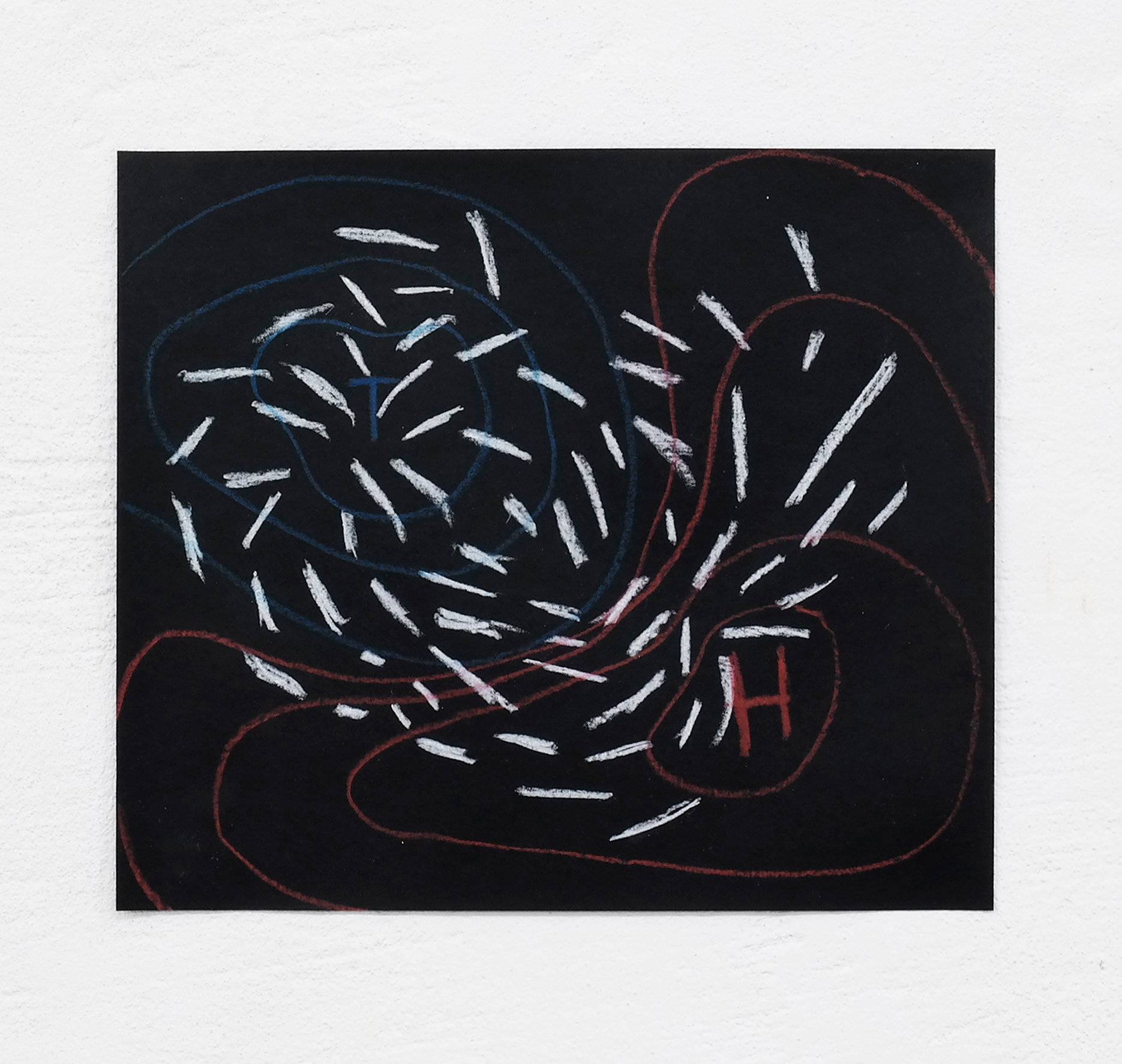 Studie 8 (Study 8),30 x 35 cm, Lumber crayon on black paper