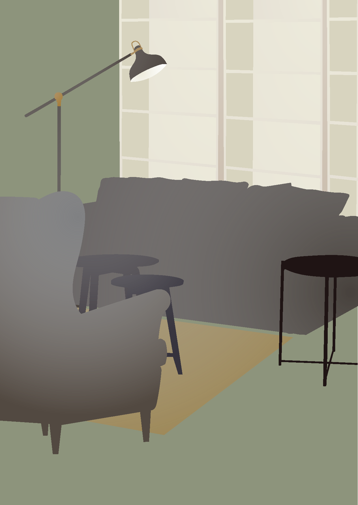Wohnzimmer (Living Room), 14,8 x 10,5 cm, Postcard