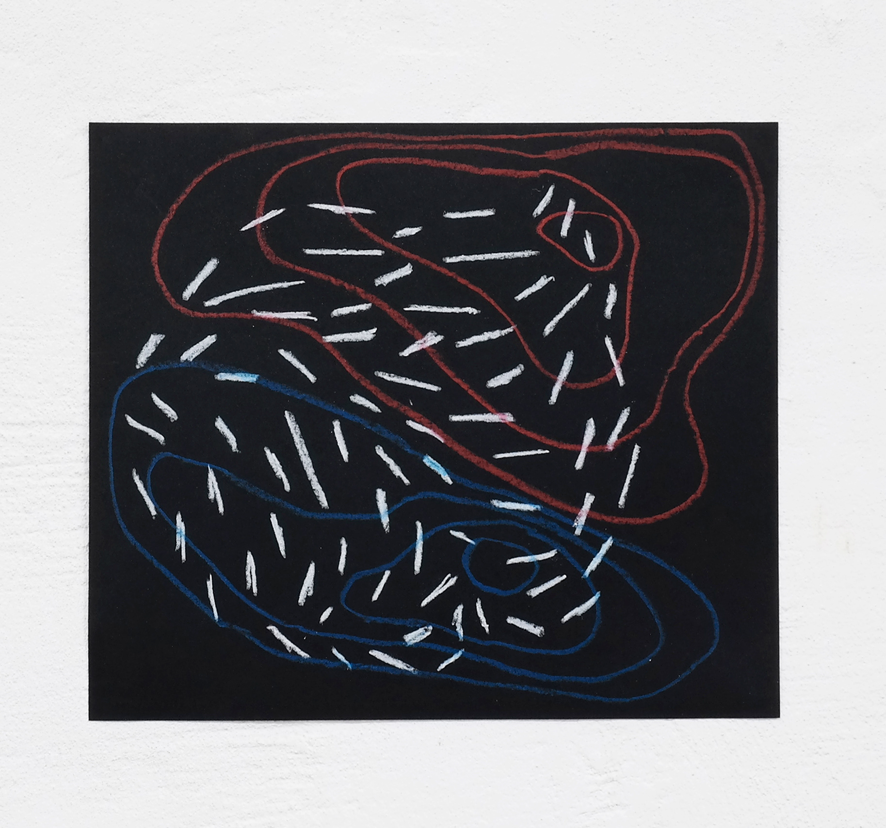 Studie 5 (Study 5),30 x 35 cm, Lumber crayon on black paper