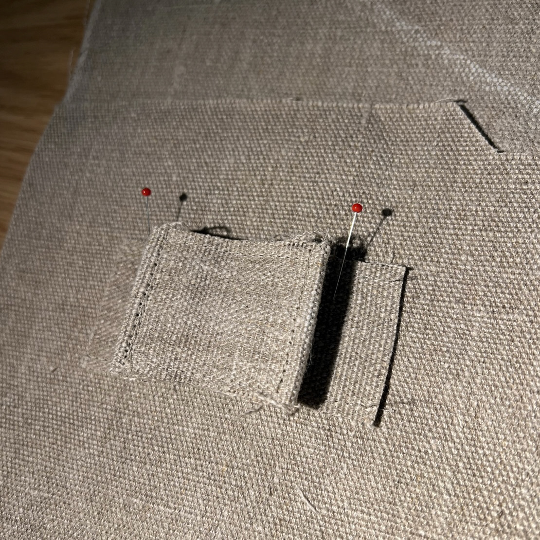 Sewing on the loops