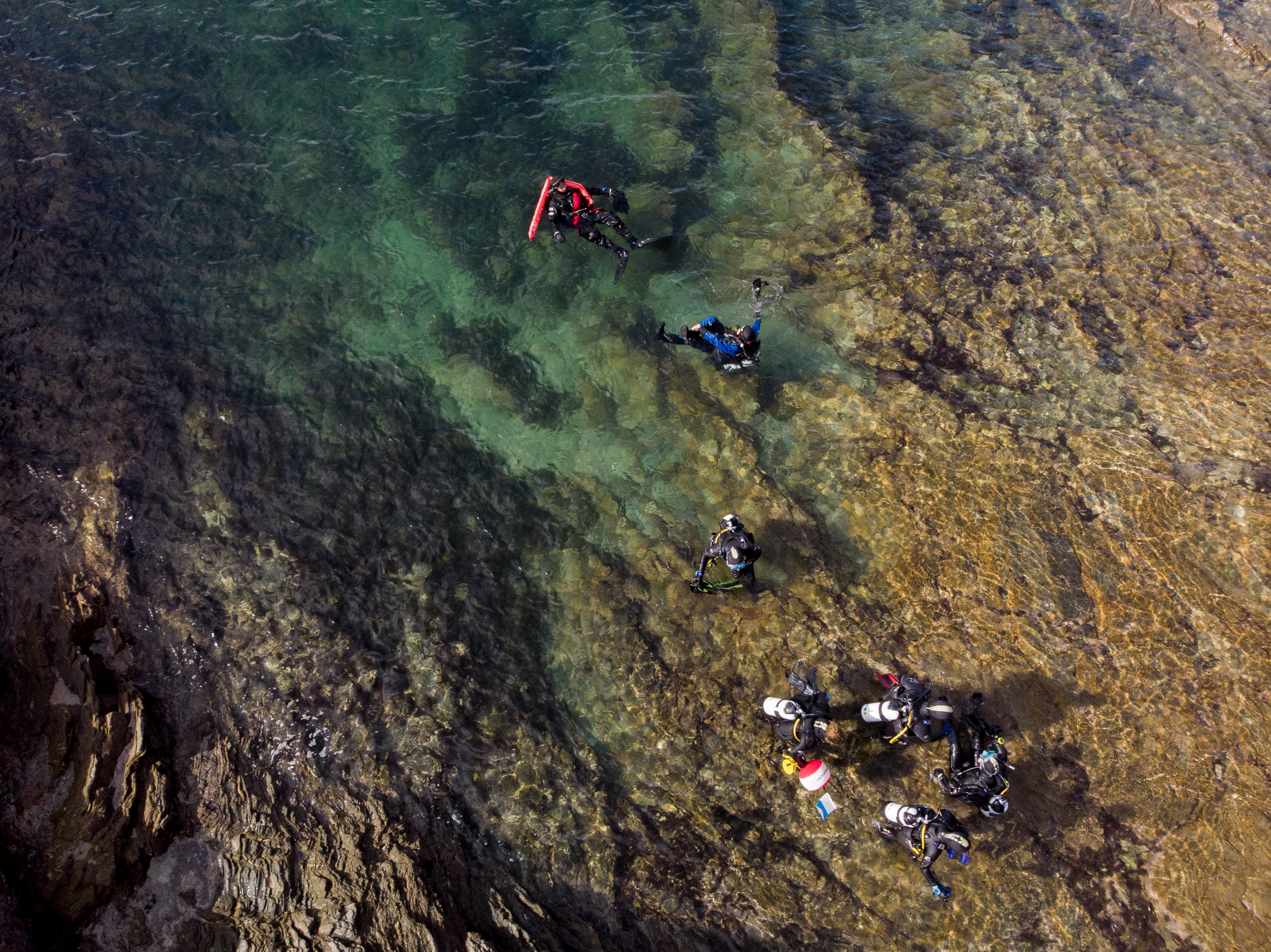 Divers Aerial View