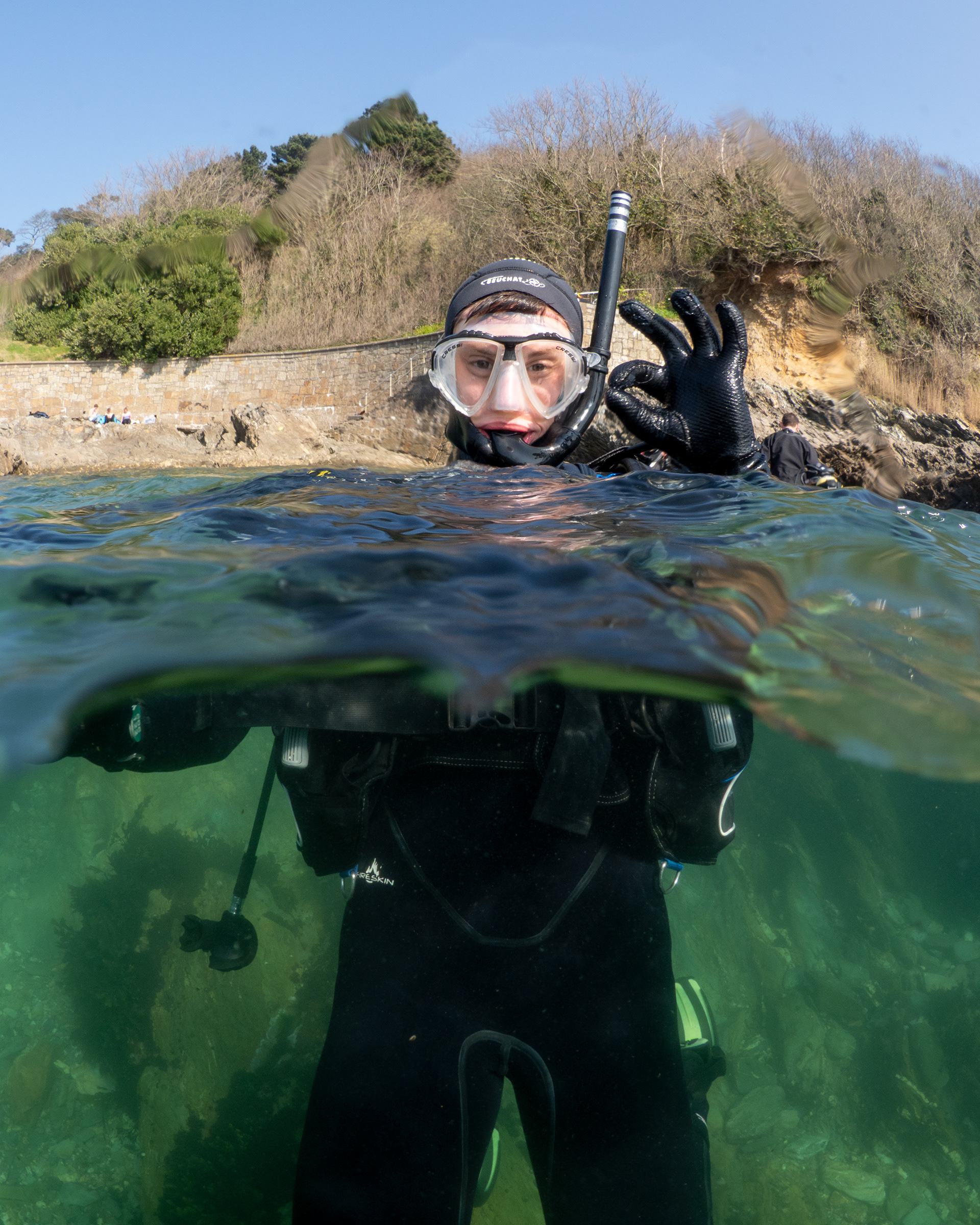 Diver with OK sign