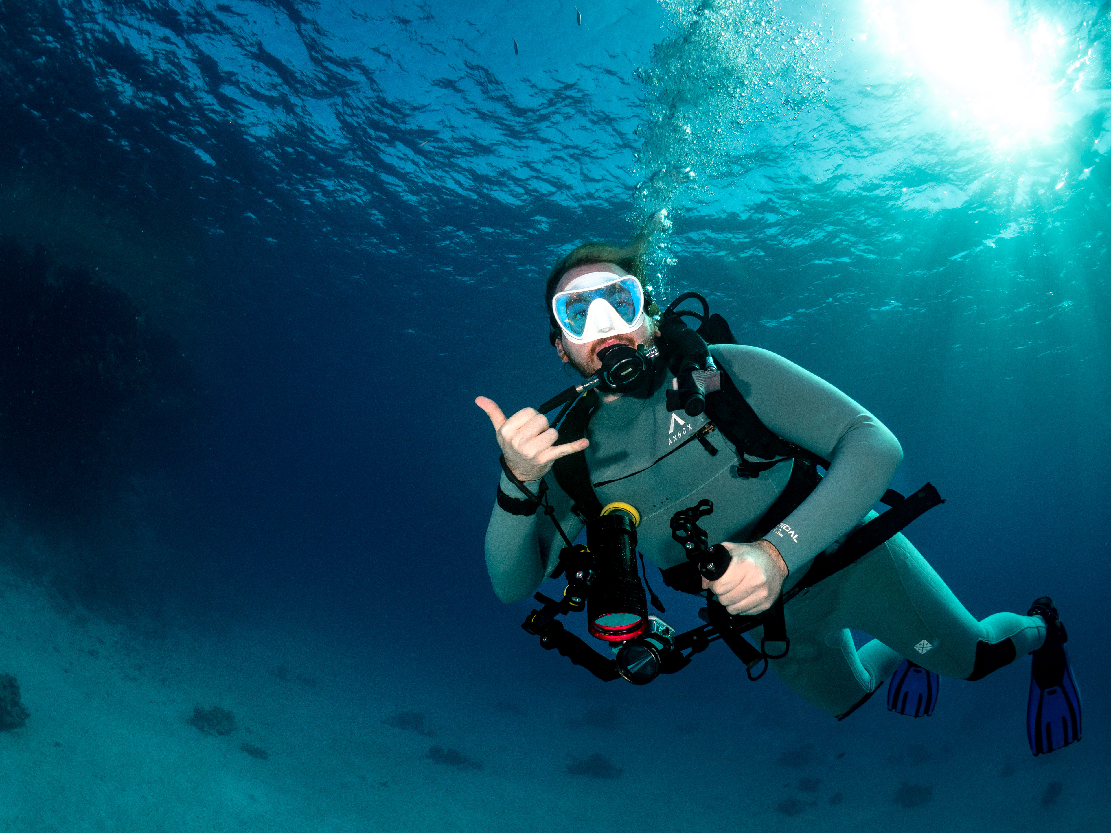 Diver with Camera in Red Sea