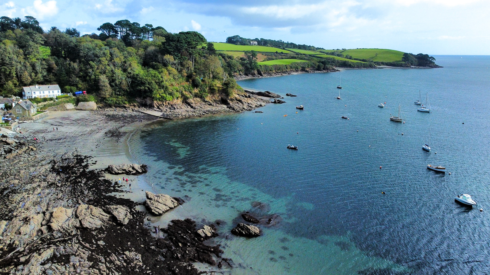 Aerial of Durgan and the Helford Estuary