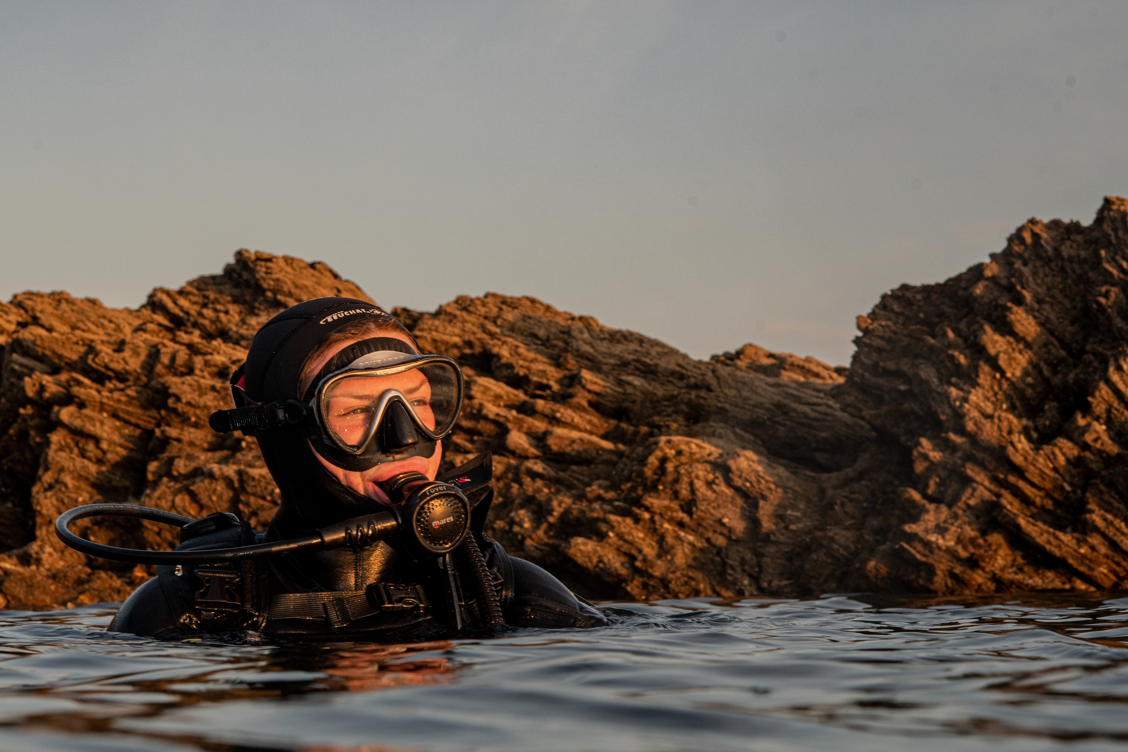 Diver in Evening Sun