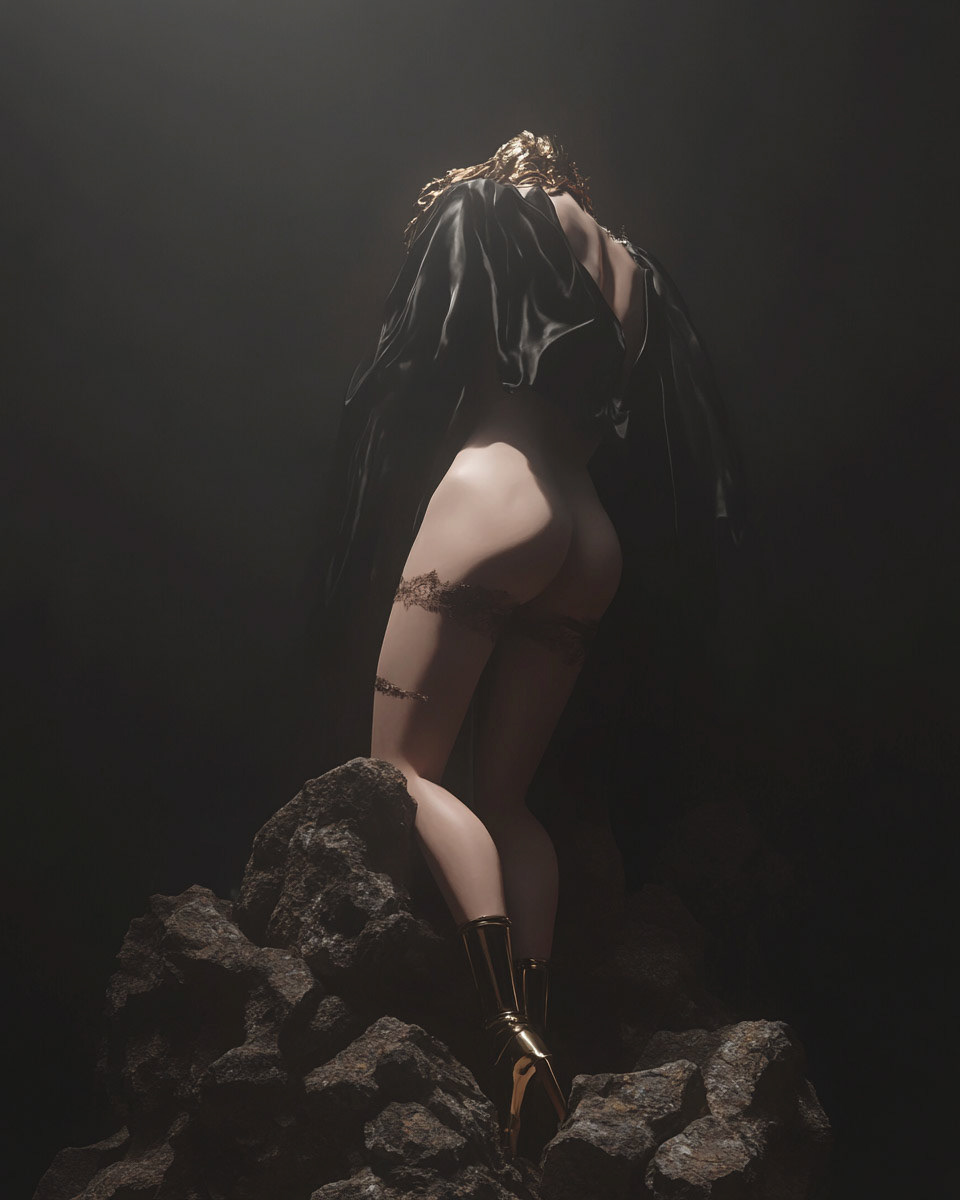 goddess standing on a pile of rocks, skin, baddiecore, foggy background, surrealism, art --ar 4:5 --style raw --profile t9tfwly t33oh8q --v 6.1 Job ID: 2d0e1186-b261-4d60-855a-6d69a57385c1