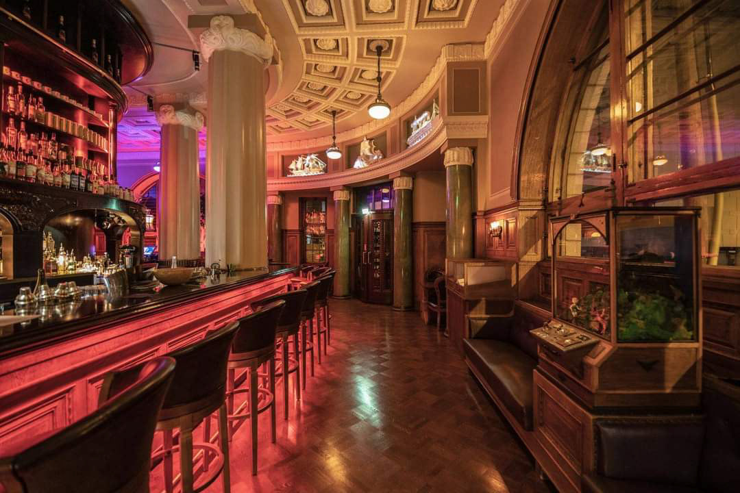 Tiki Theme Bar Counter in Old Listed Building