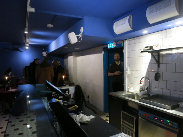 Blue, Old Tiles, Glass and Steel