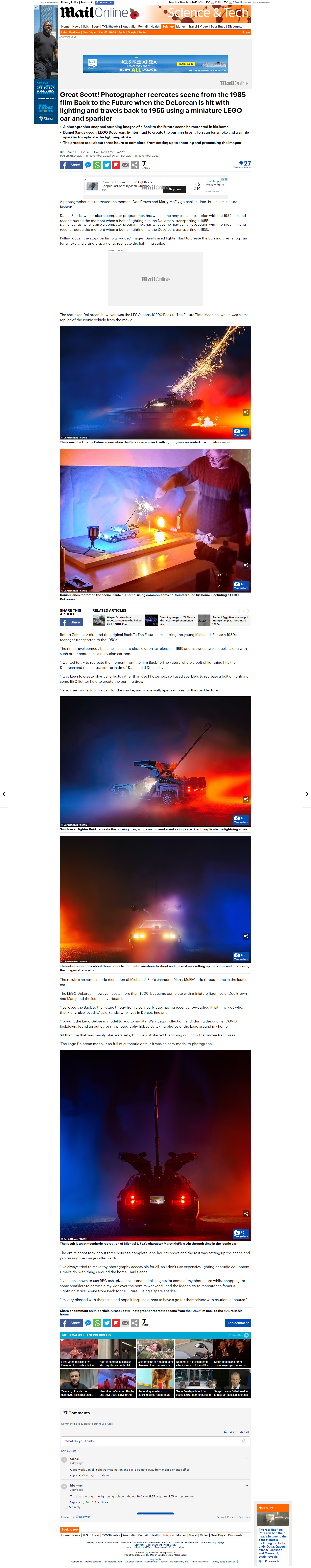 2022 - 11th Nov - MailOnline - Lego BTTF