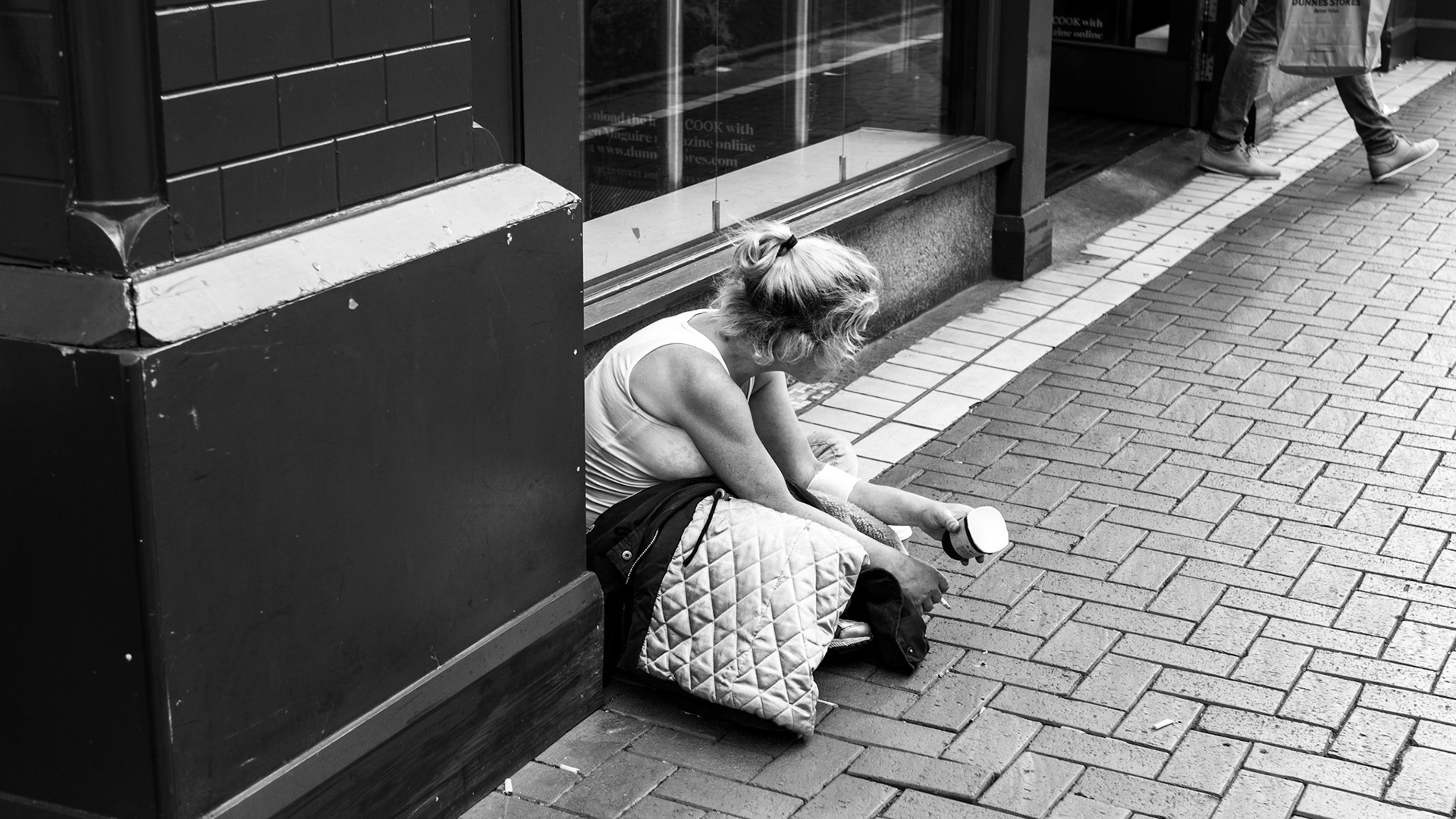 Waiting on a walkpath