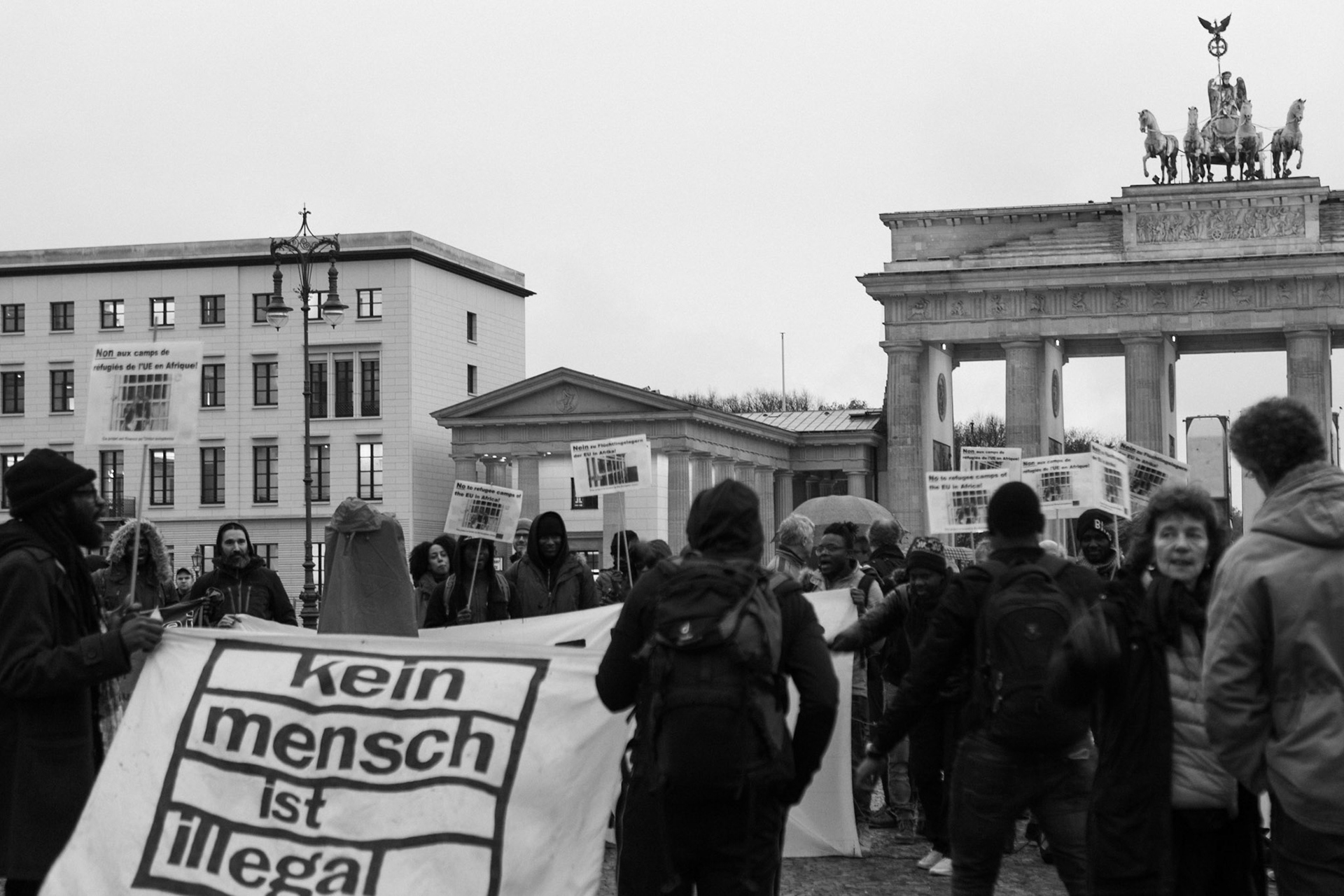 A protest by Brandenburg Gate