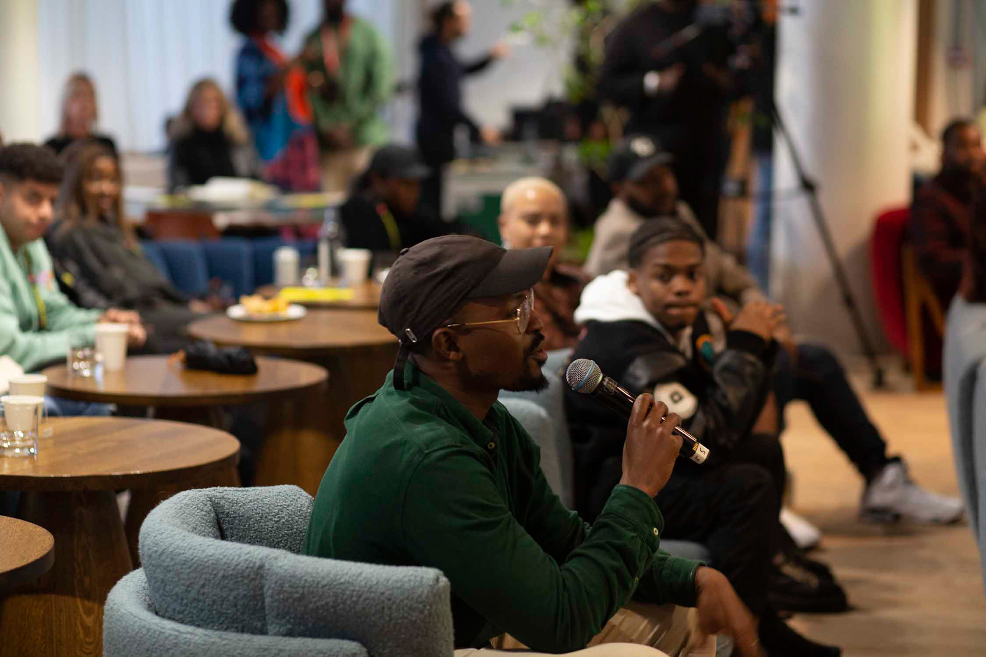 Youtube black creators event - Creators in the audience  asking questions to the panel 