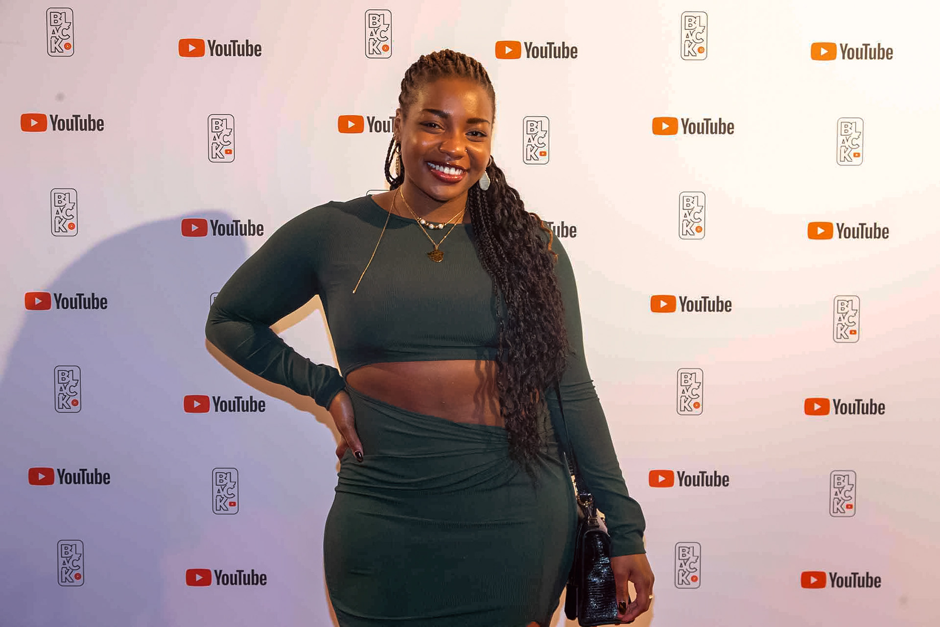 Youtube black creators event - Creator with a big smile all dressed up for the gala 