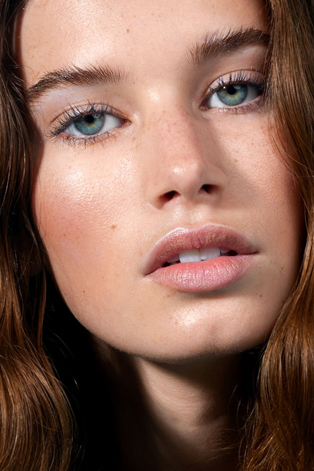 a models face for a beauty photoshoot campaign