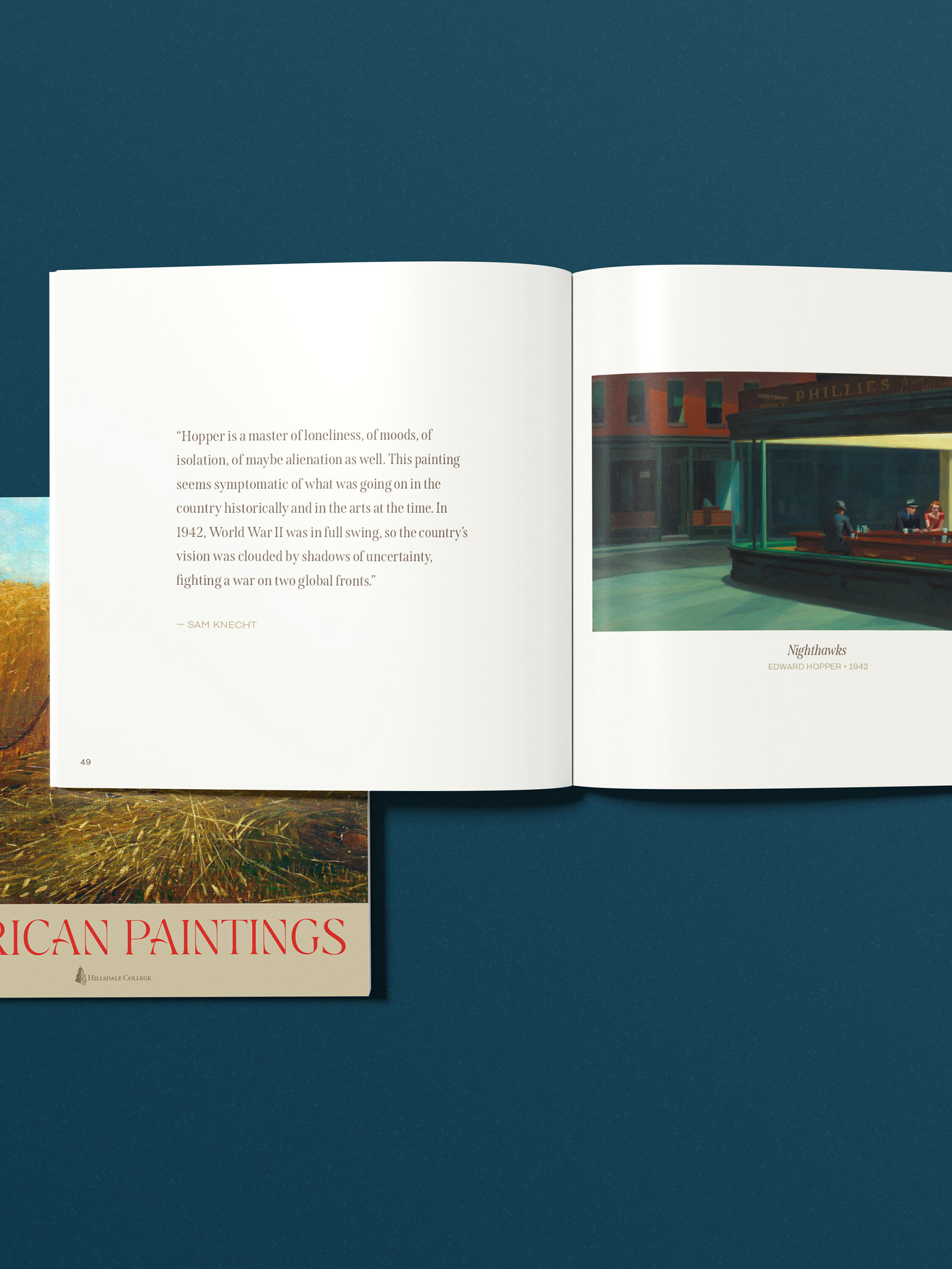 Edward Hopper painting displayed next to Professor Knecht's commentary.