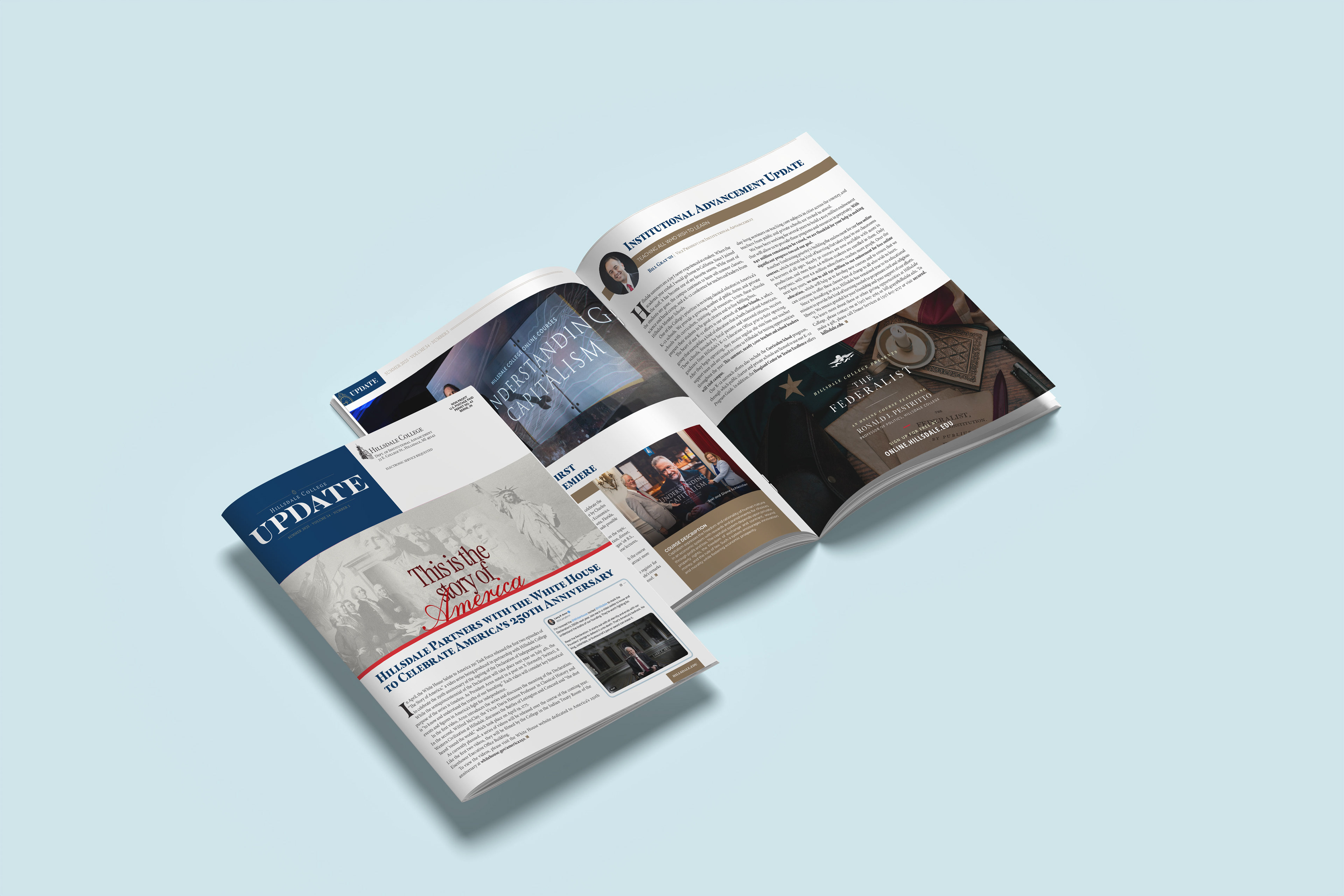Cover and Interior Spread of UPDATE Newsletter, Summer 2025