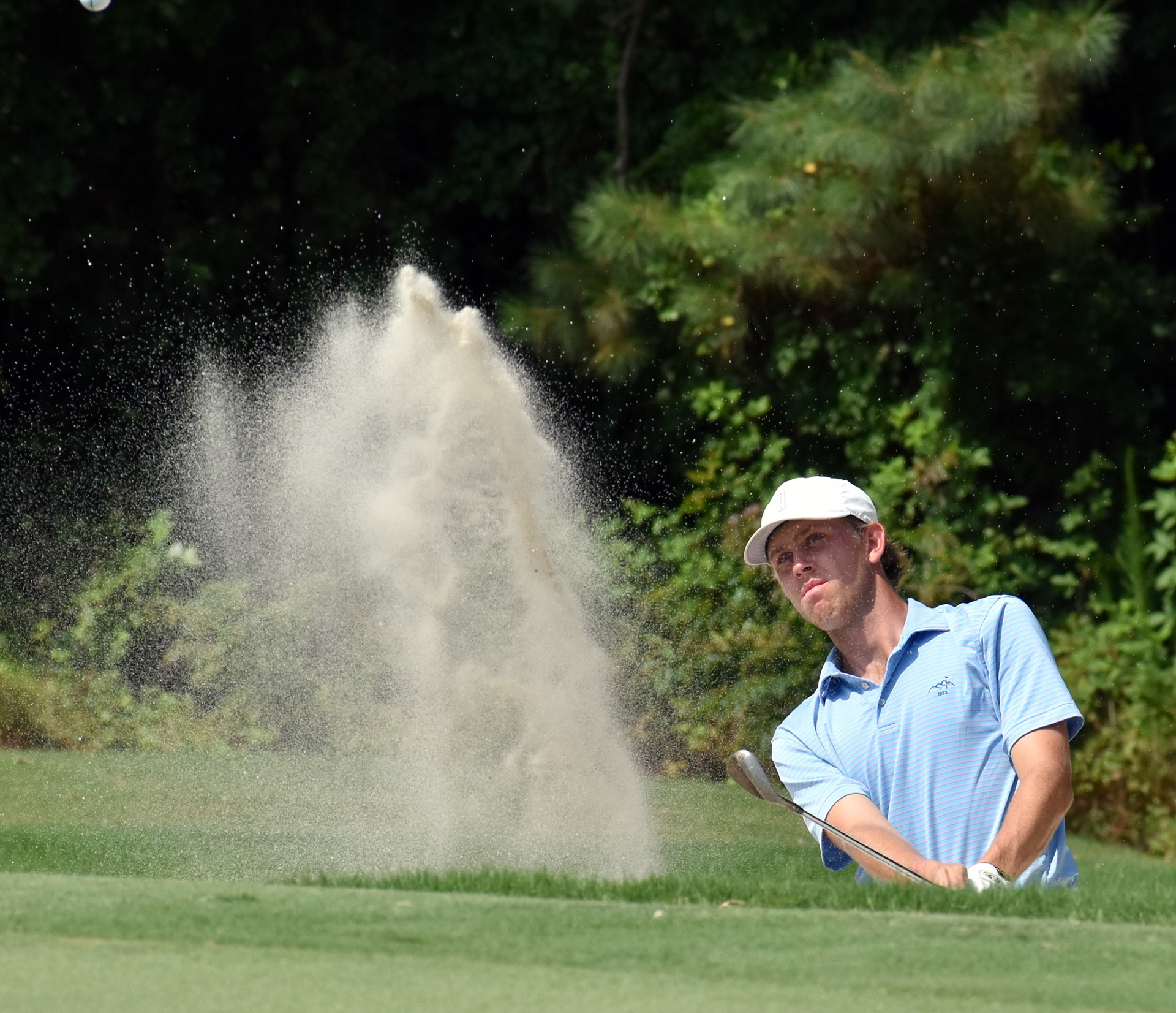 Isaac Simmons blasts out of the bunker on 2