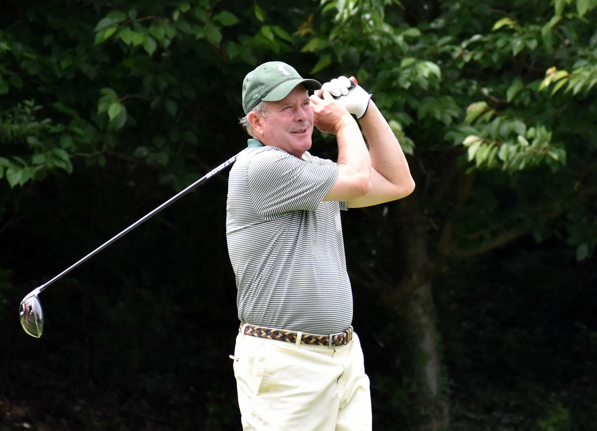 Bob Bailey tees off on 13.
